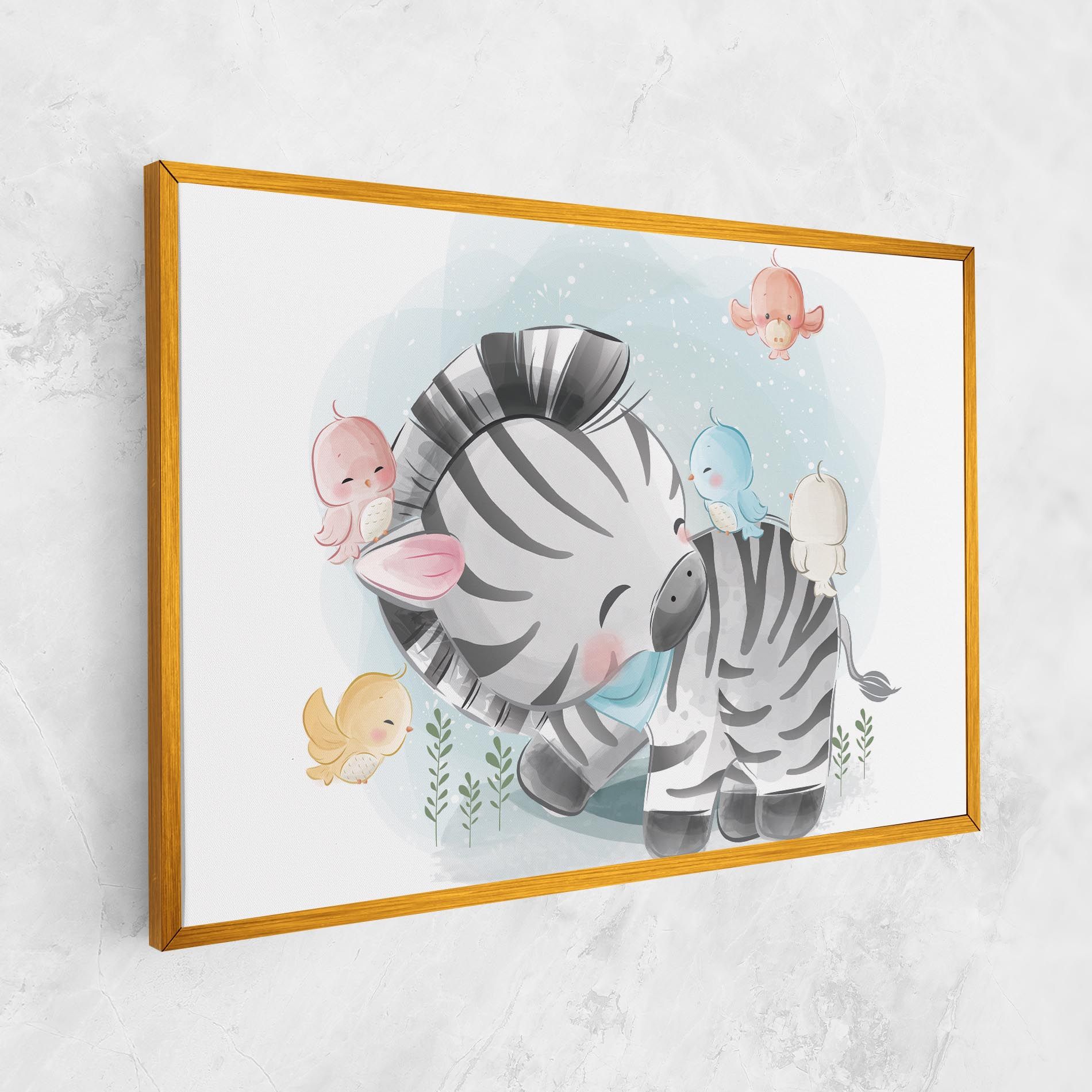 Zebra With Birds mockup 1