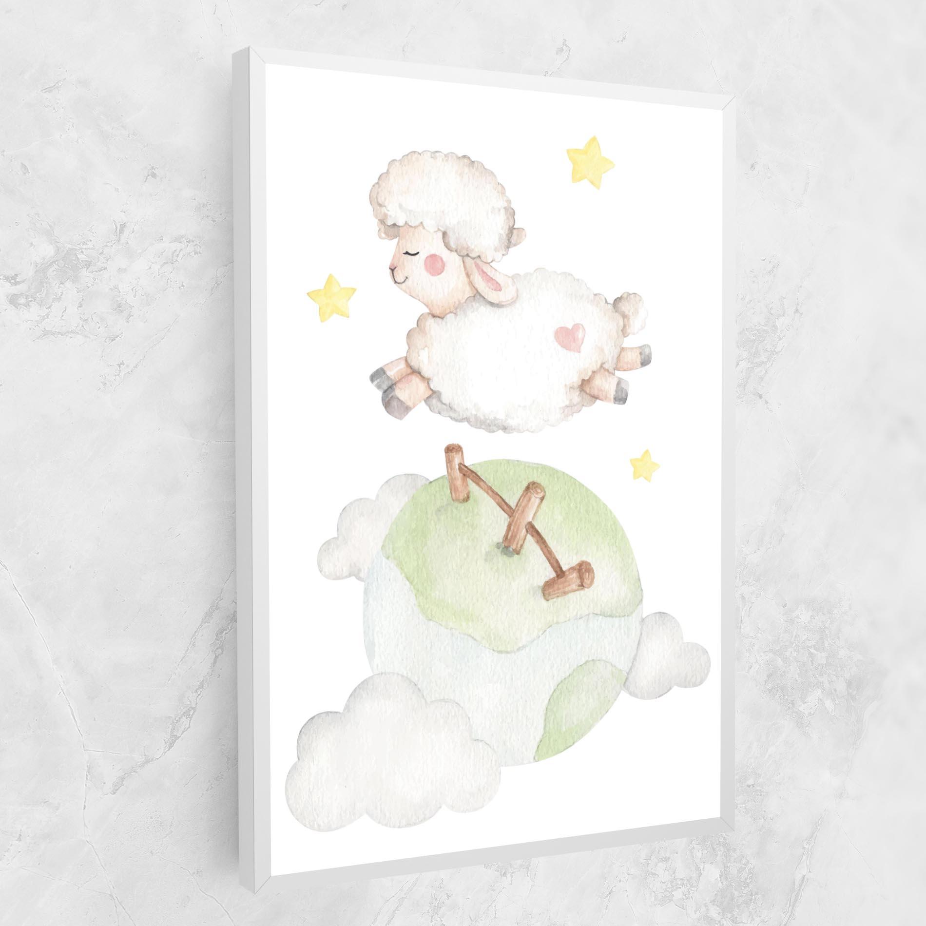 Tablou Canvas Sheep Jump mockup 1