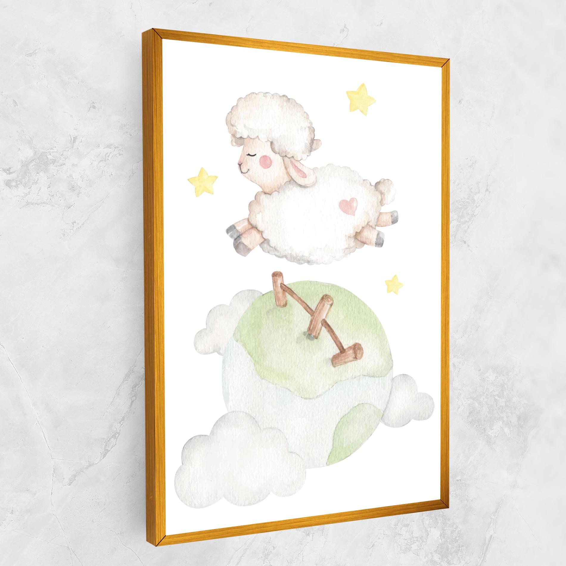 Tablou Canvas Sheep Jump mockup 1