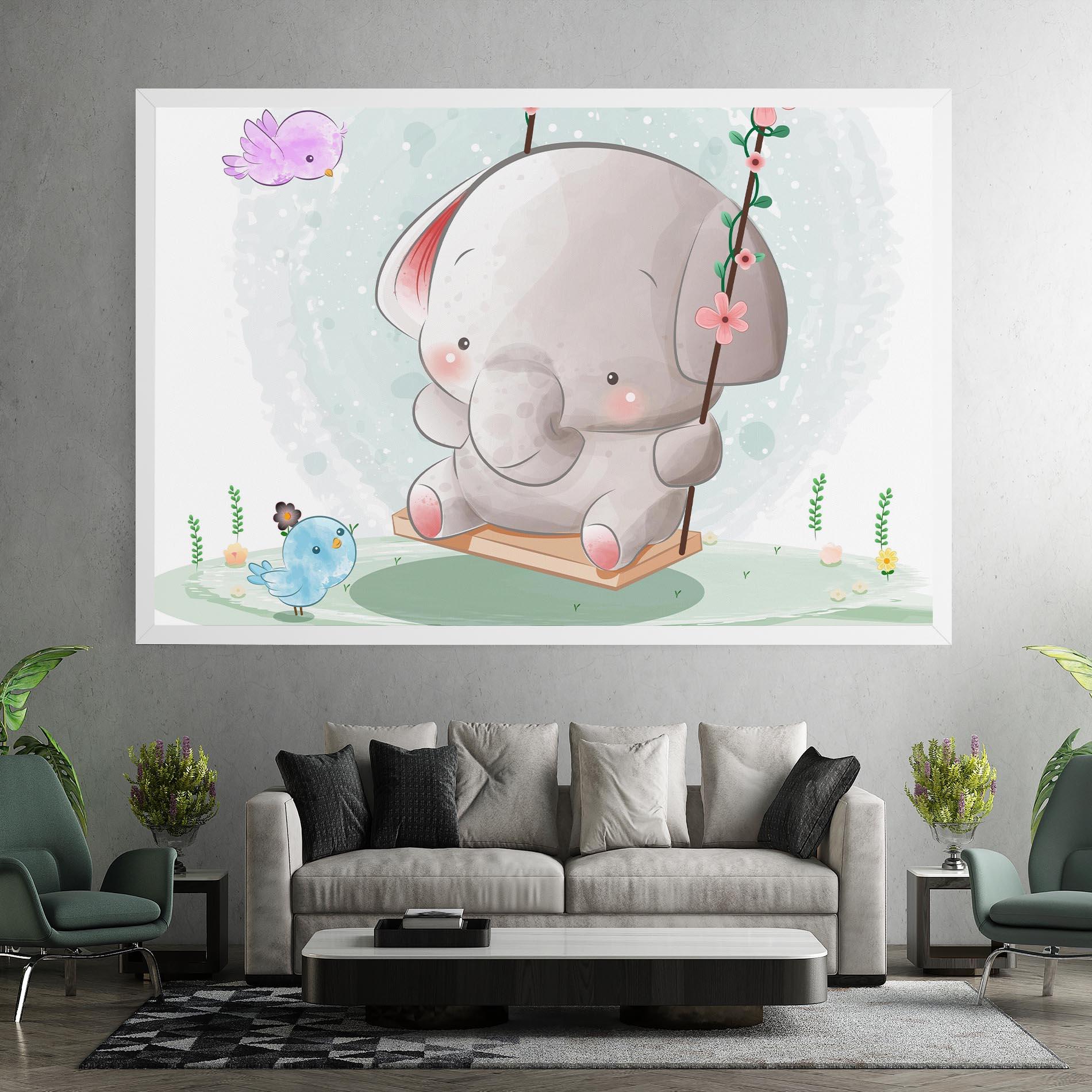 Tablou Canvas Bird Baby Elephant mockup 7