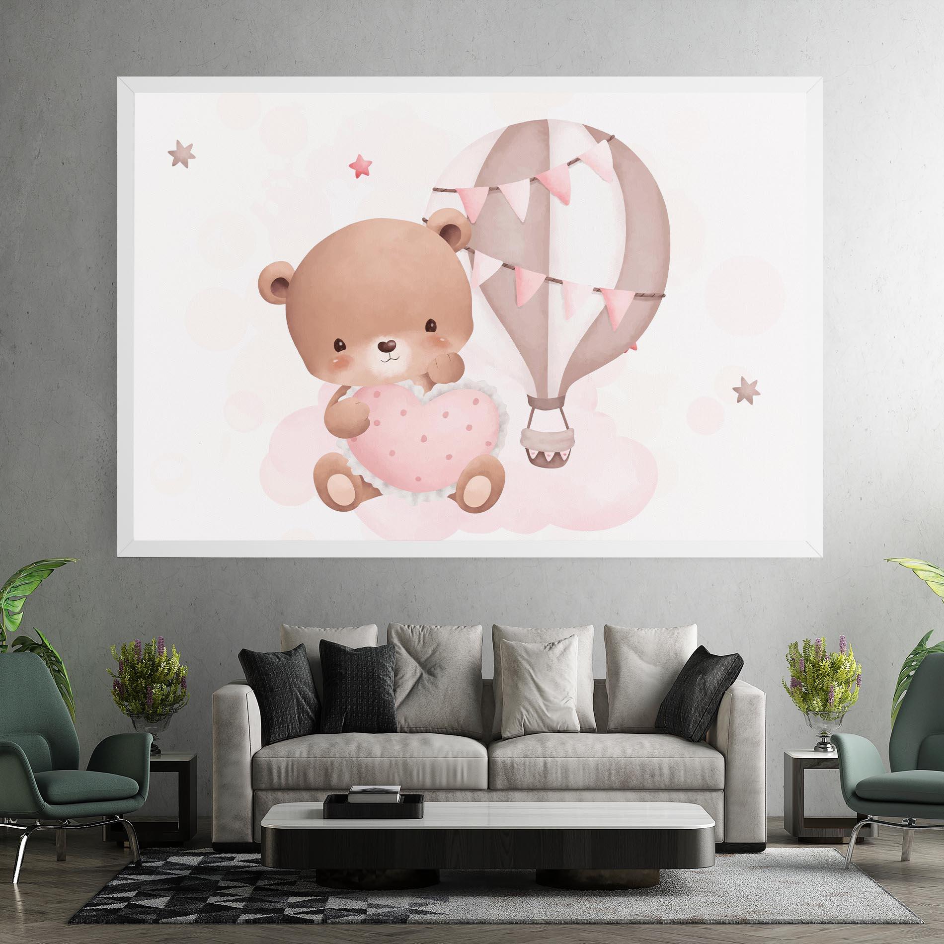 Tablou Canvas Pink Heart Bear mockup 7