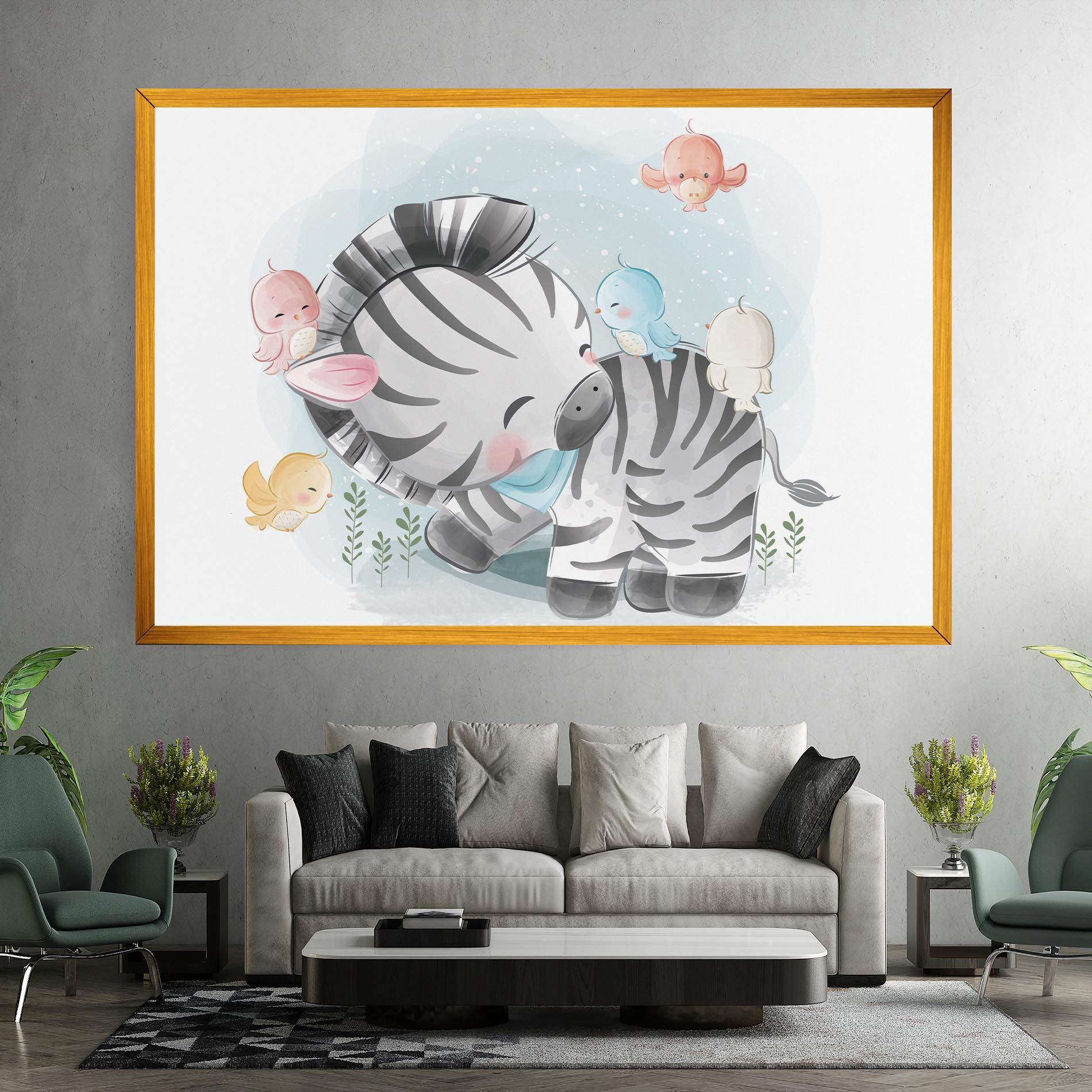 Zebra With Birds mockup 7