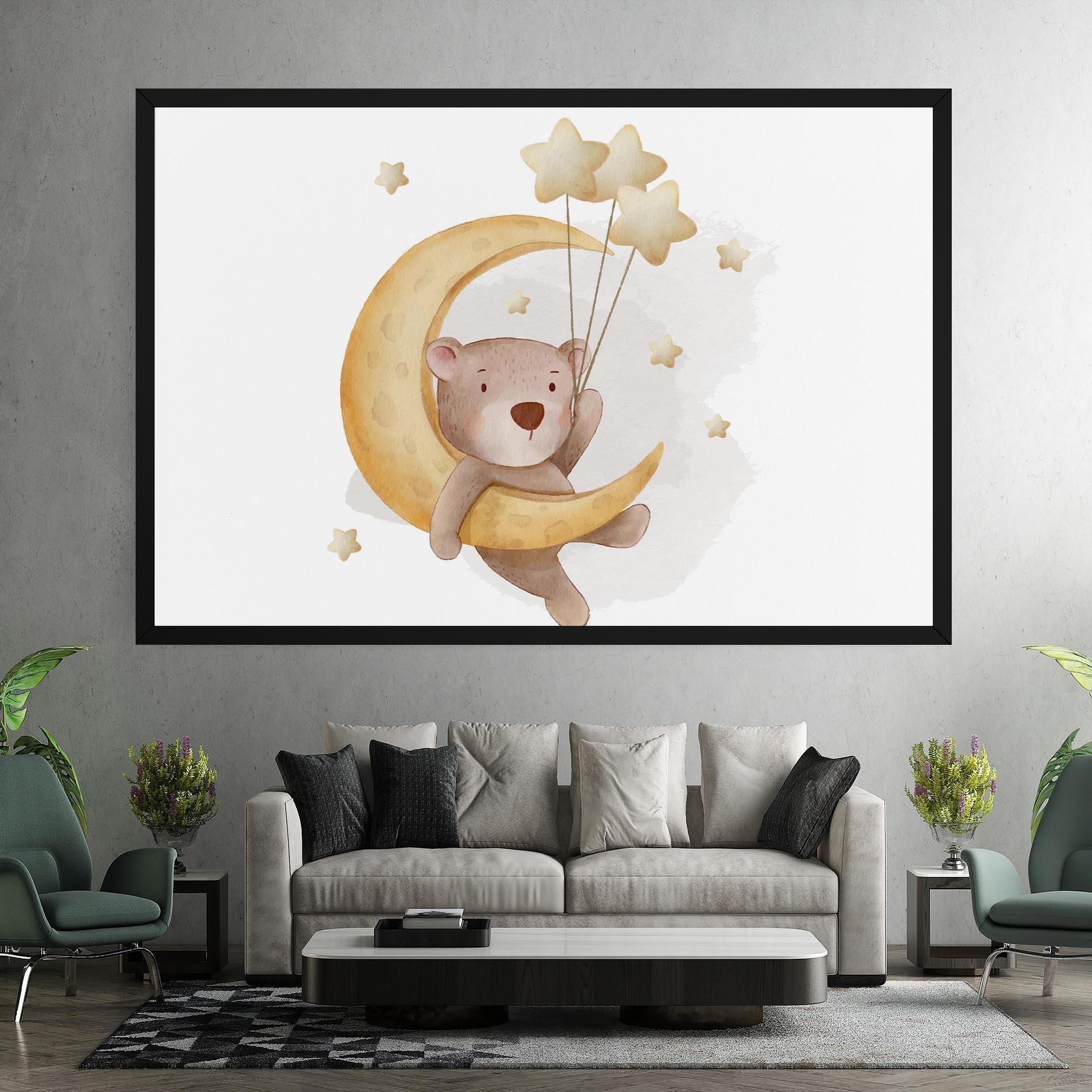 Tablou Canvas Bear Moon mockup 7