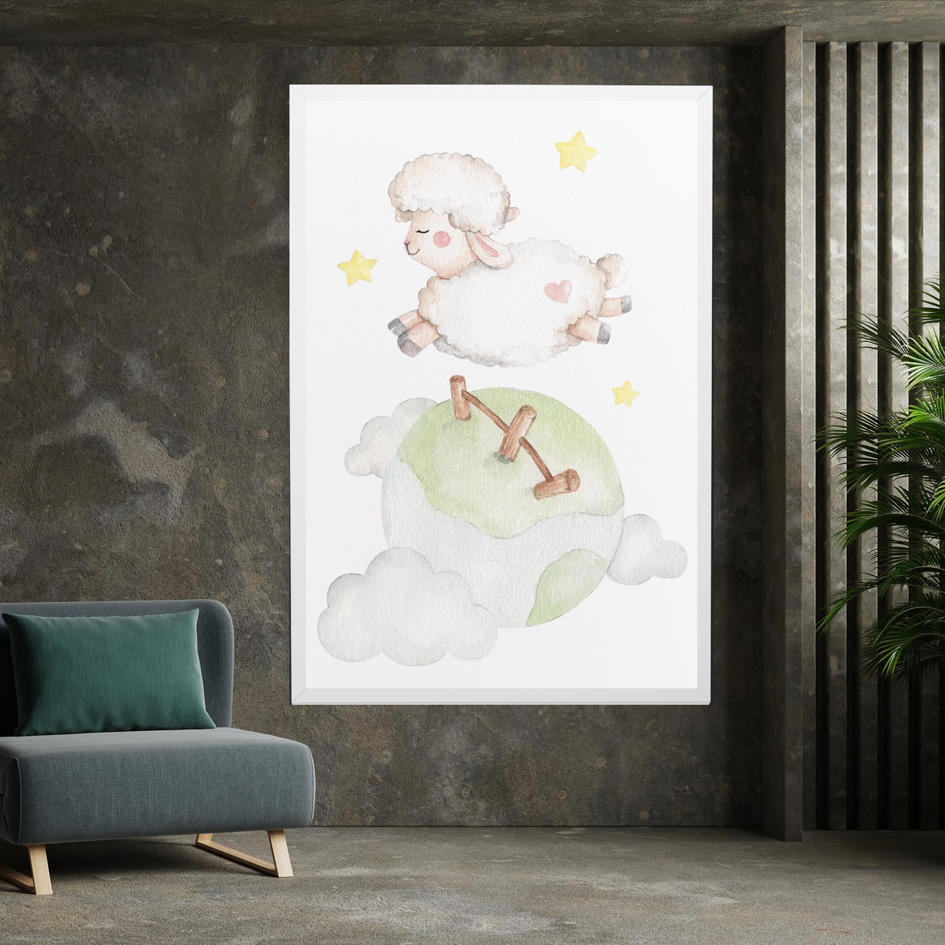 Tablou Canvas Sheep Jump mockup 7