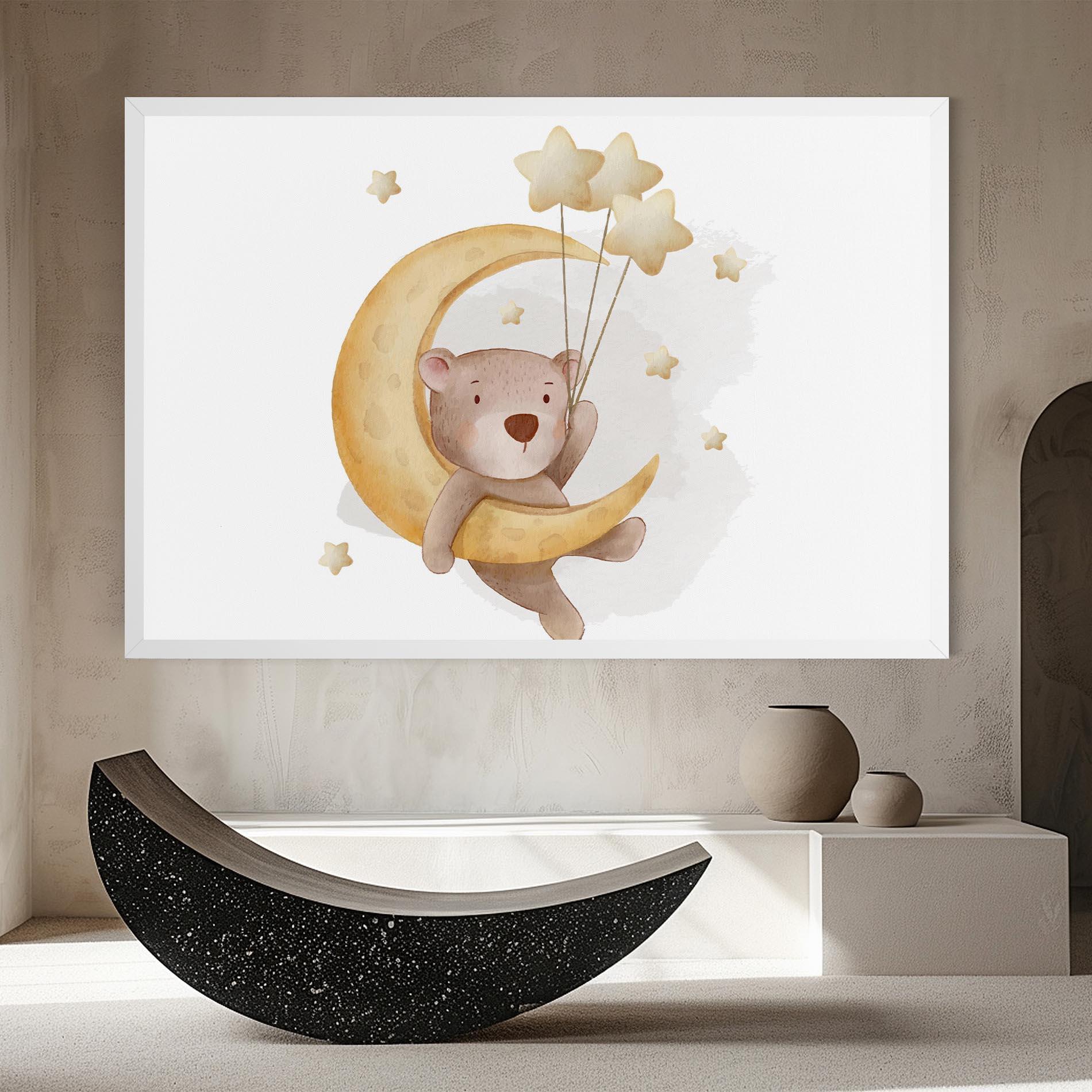Tablou Canvas Bear Moon mockup 8