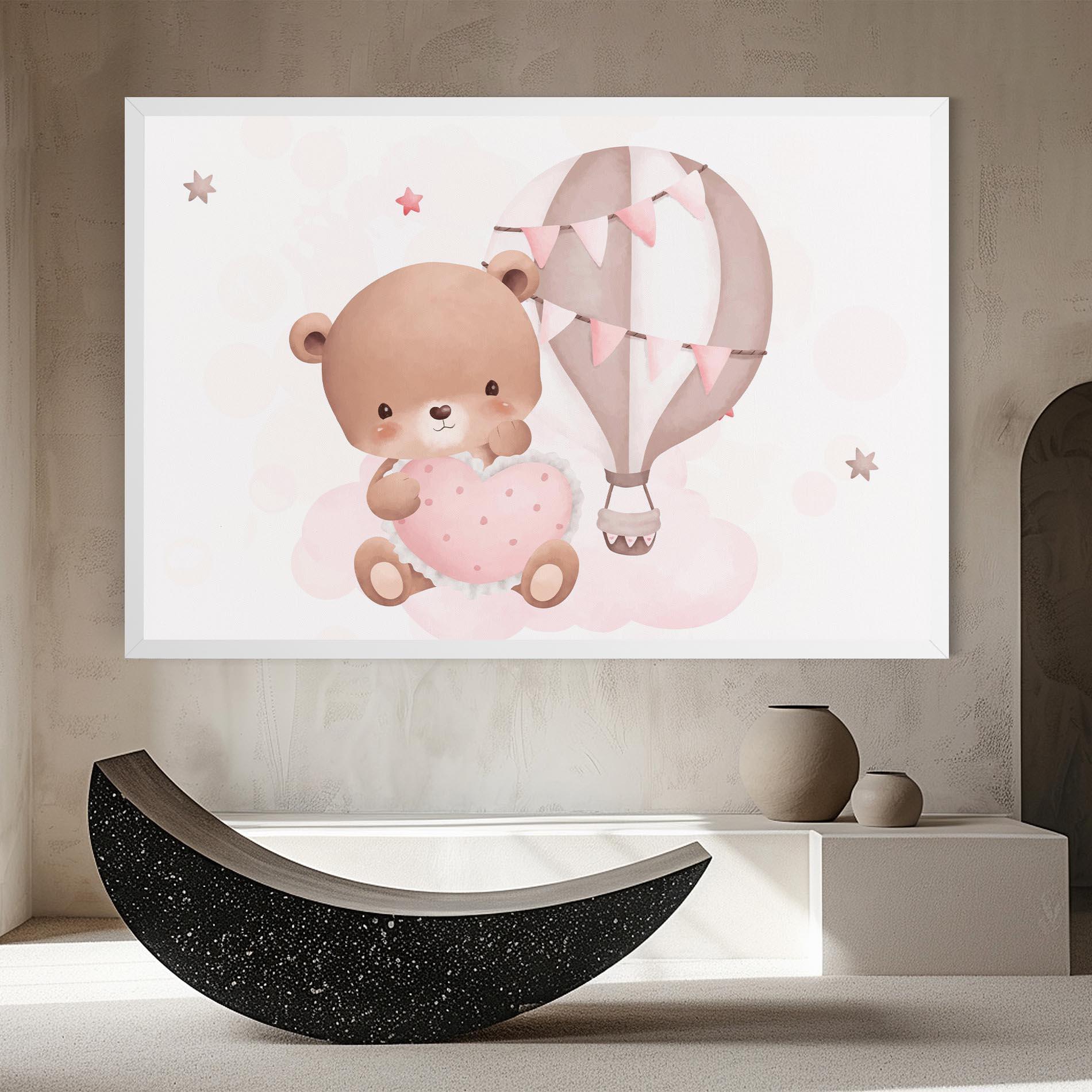Tablou Canvas Pink Heart Bear mockup 8