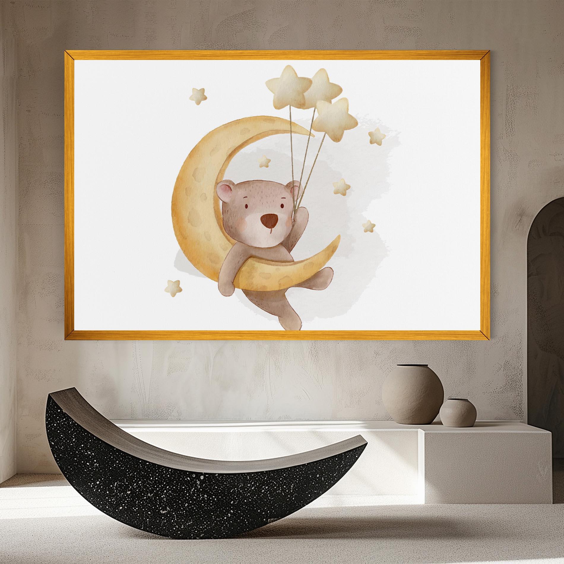 Tablou Canvas Bear Moon mockup 8