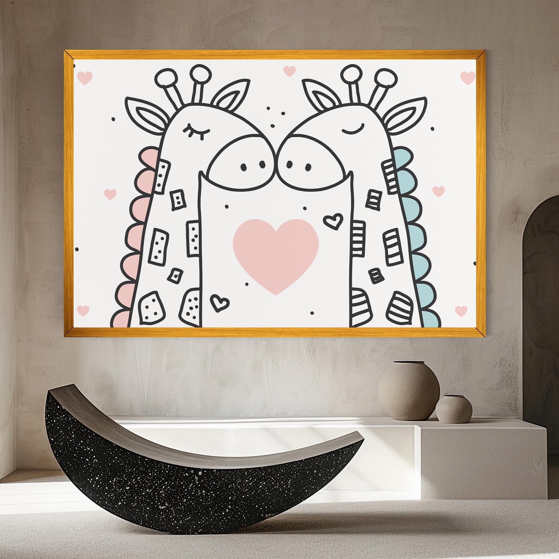 Tablou Canvas Giraffe Couple mockup 8