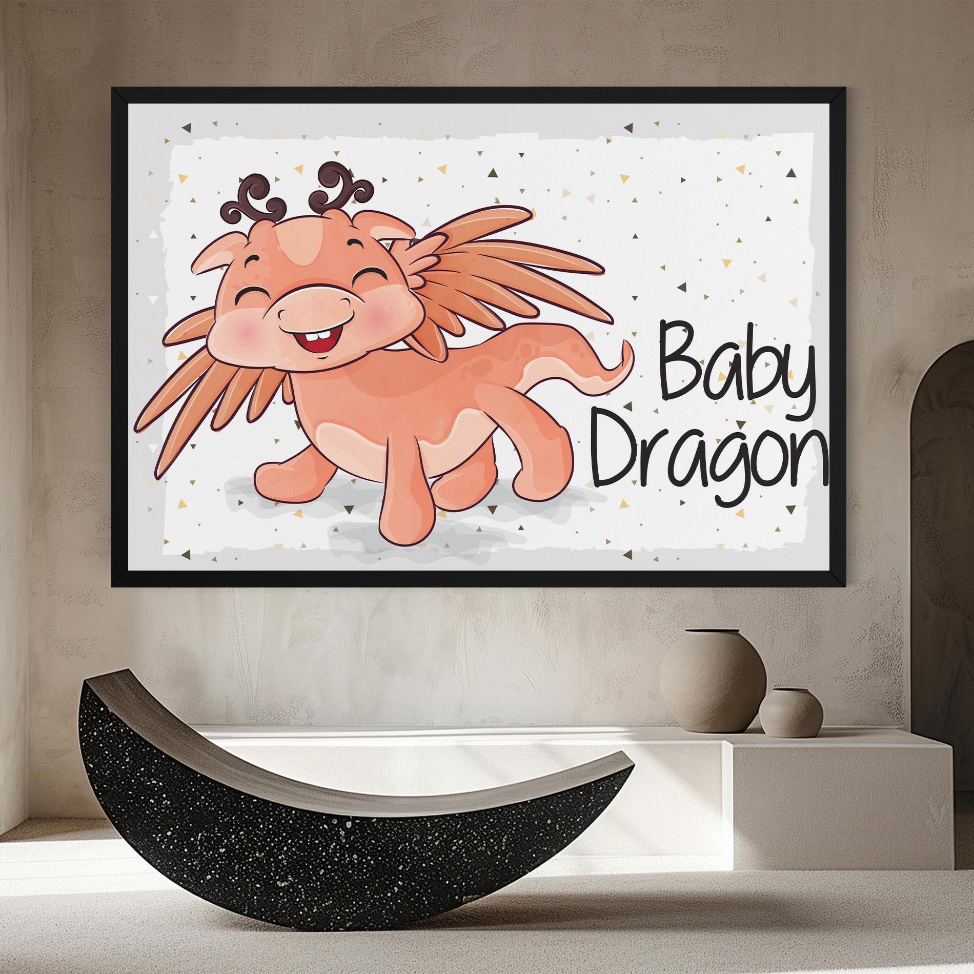 Tablou Canvas Baby Cute Dragon mockup 8