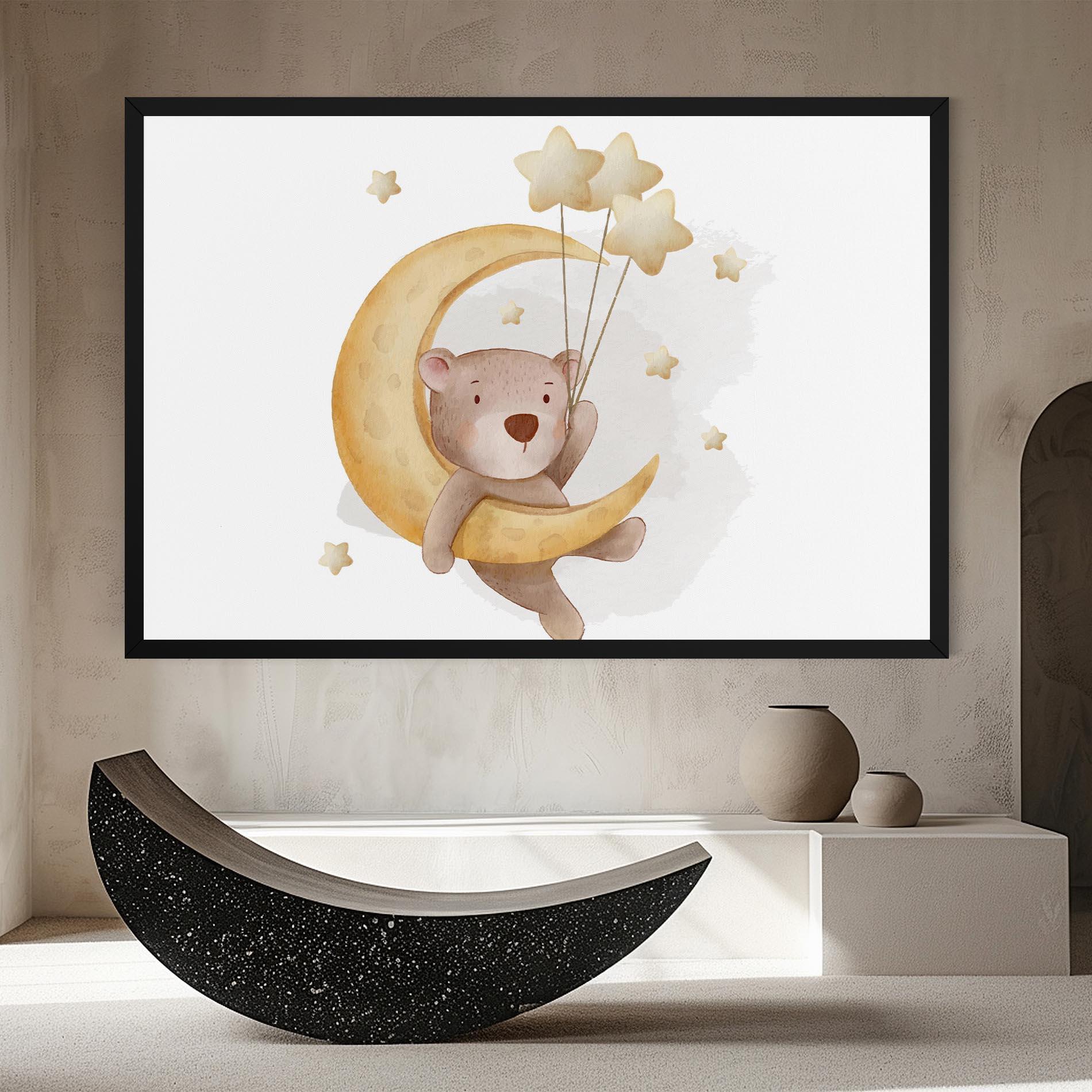 Tablou Canvas Bear Moon mockup 8