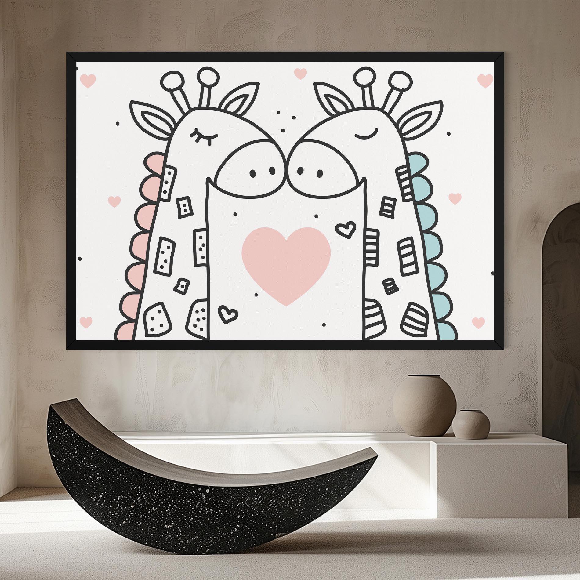 Tablou Canvas Giraffe Couple mockup 8