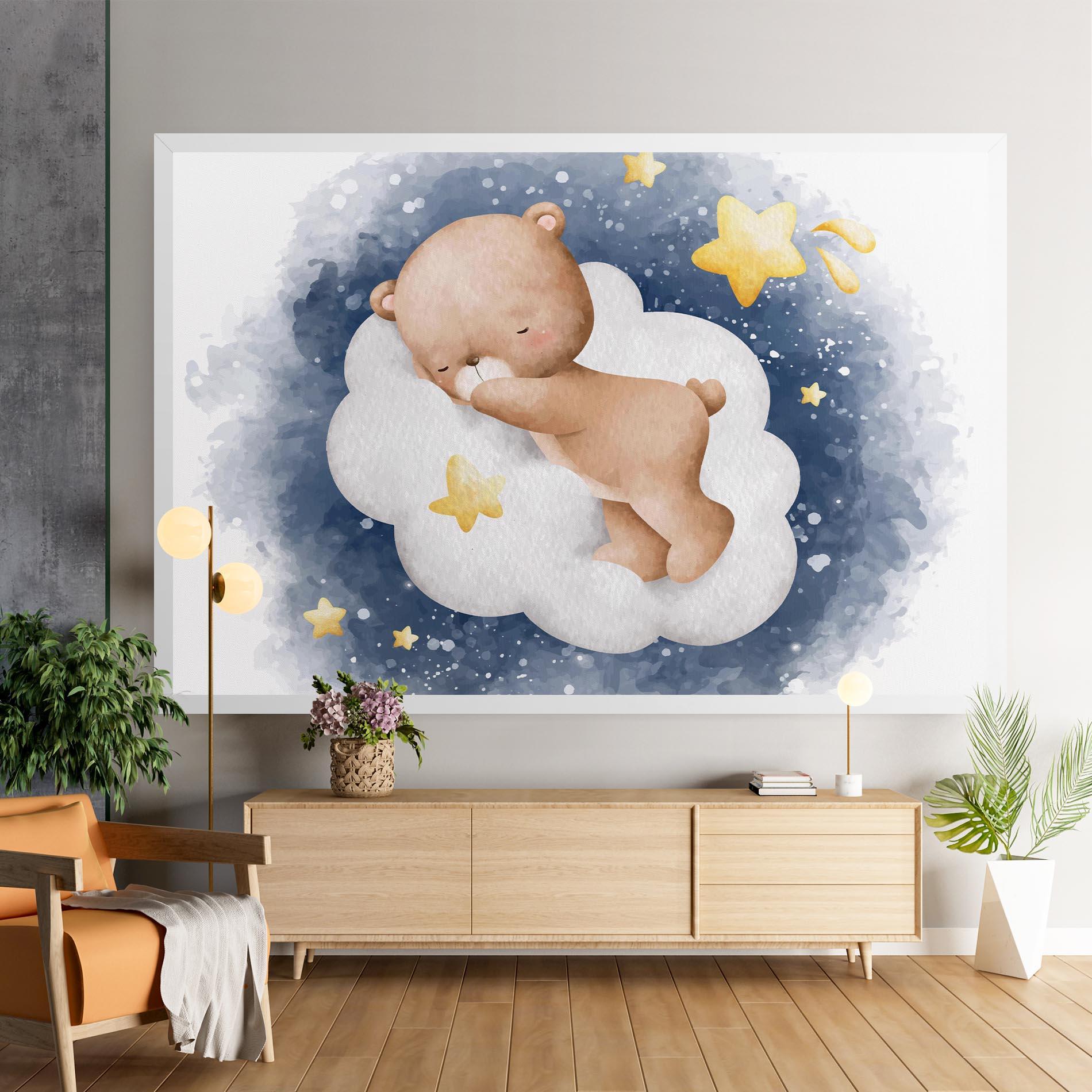 Tablou Canvas Bear Cloud Sleep mockup 9