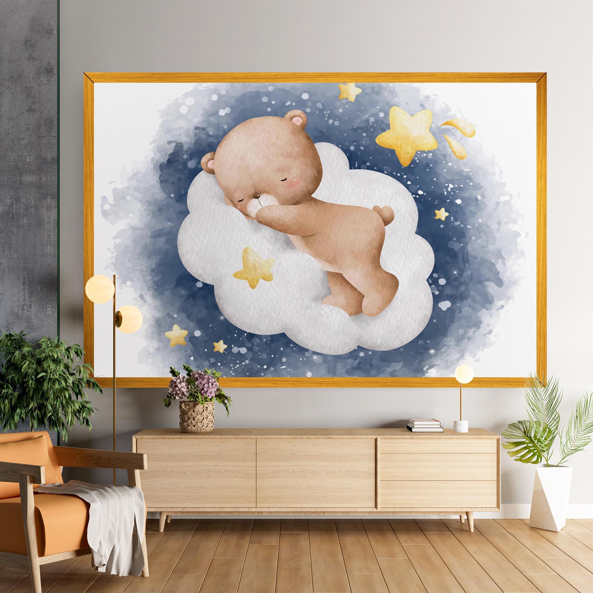 Tablou Canvas Bear Cloud Sleep mockup 9