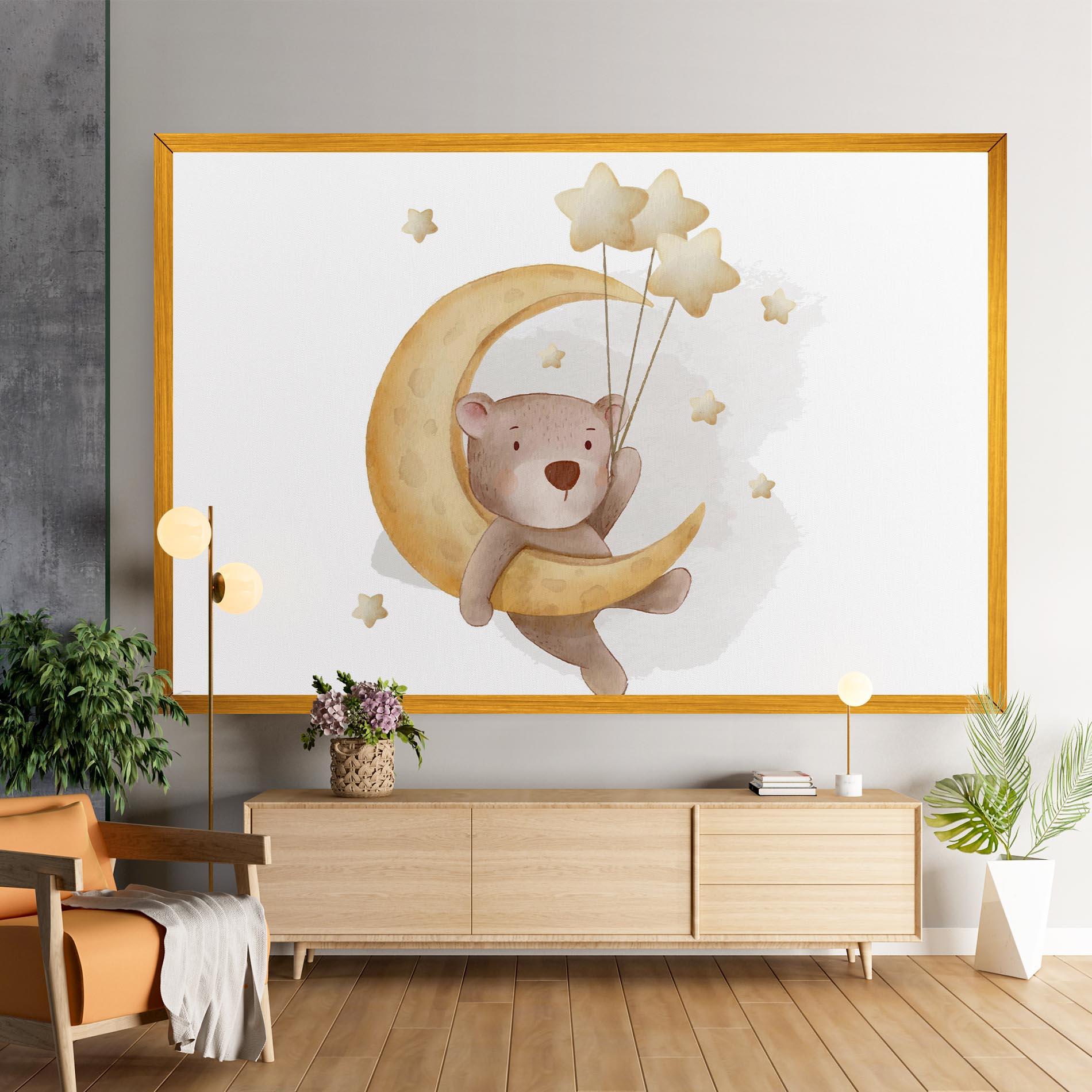 Tablou Canvas Bear Moon mockup 9