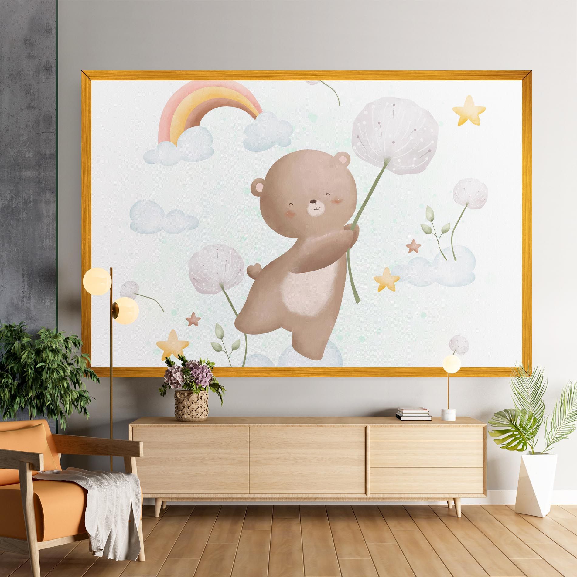 Bear Rainbow Art mockup 9