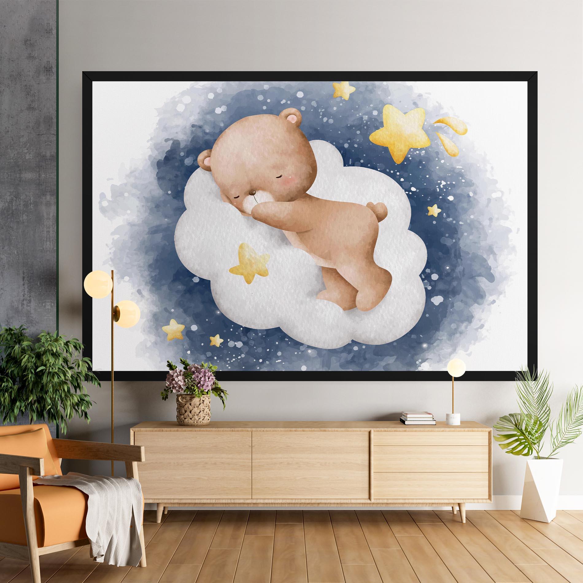 Tablou Canvas Bear Cloud Sleep mockup 9