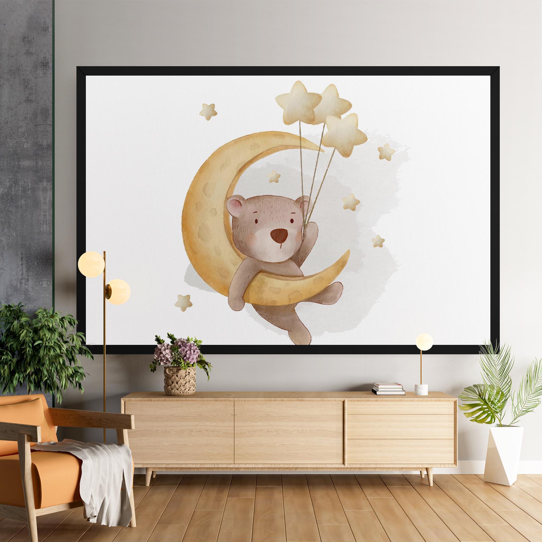 Tablou Canvas Bear Moon mockup 9