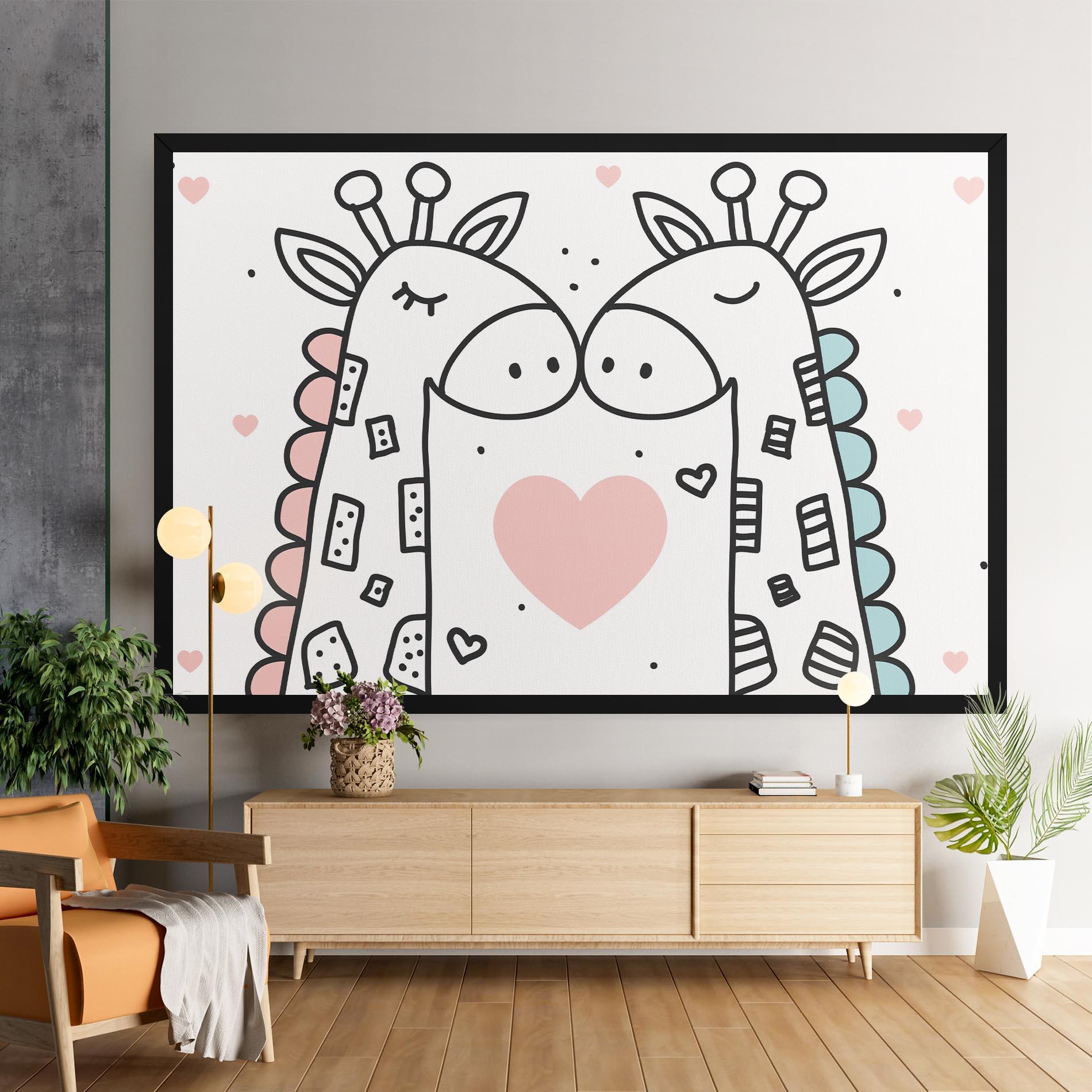 Tablou Canvas Giraffe Couple mockup 9