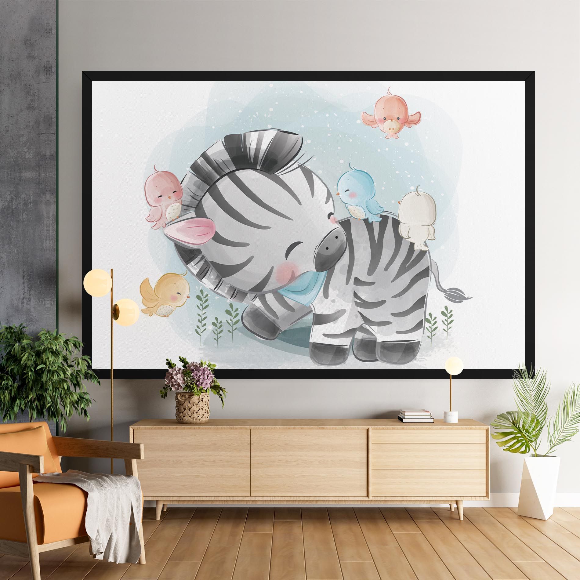 Zebra With Birds mockup 9