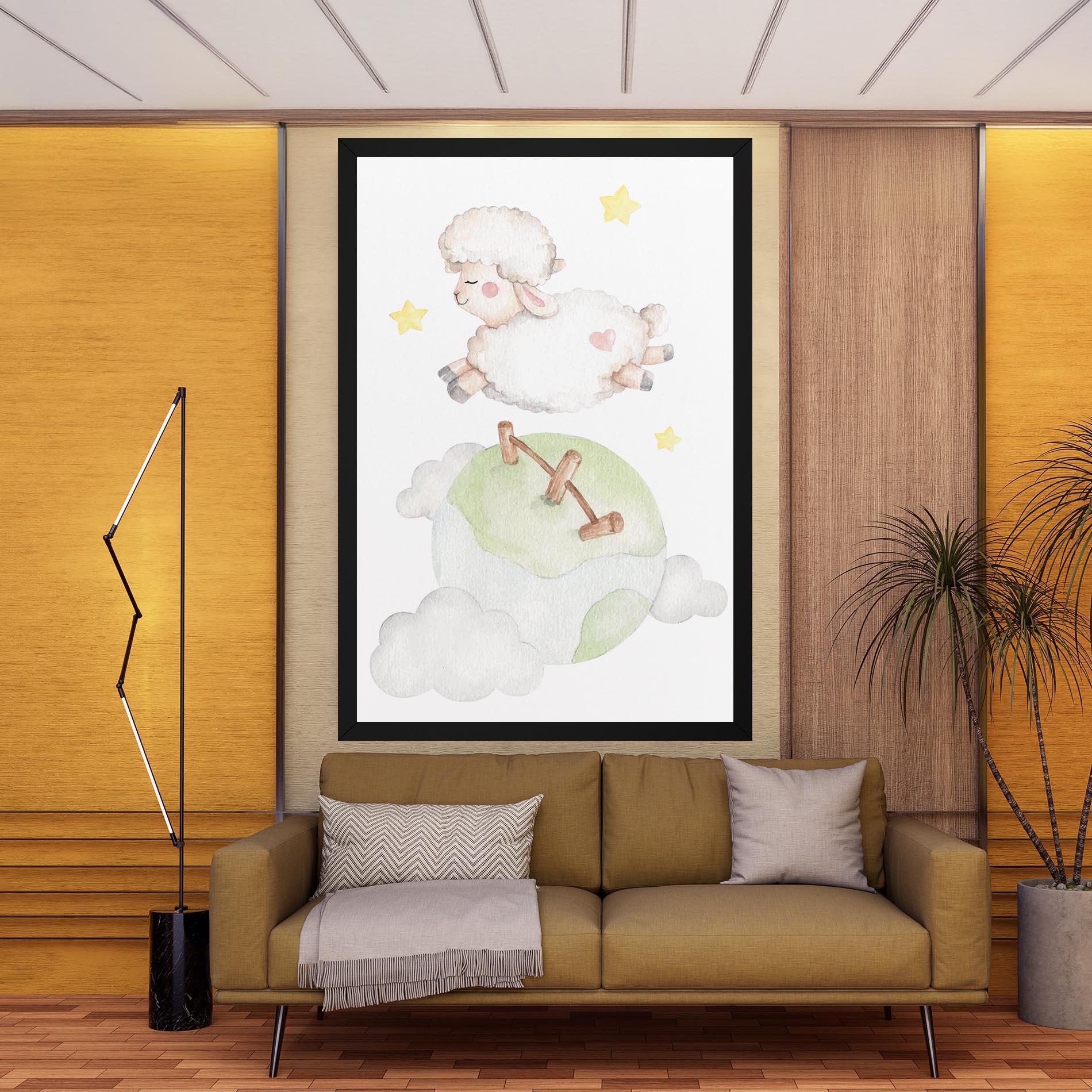 Tablou Canvas Sheep Jump mockup 9