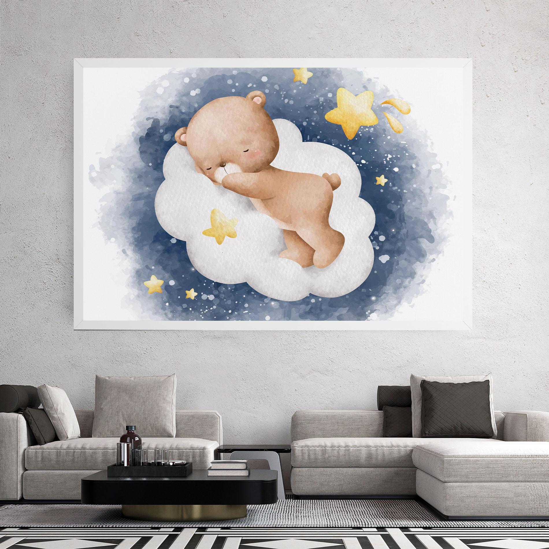 Tablou Canvas Bear Cloud Sleep mockup 2