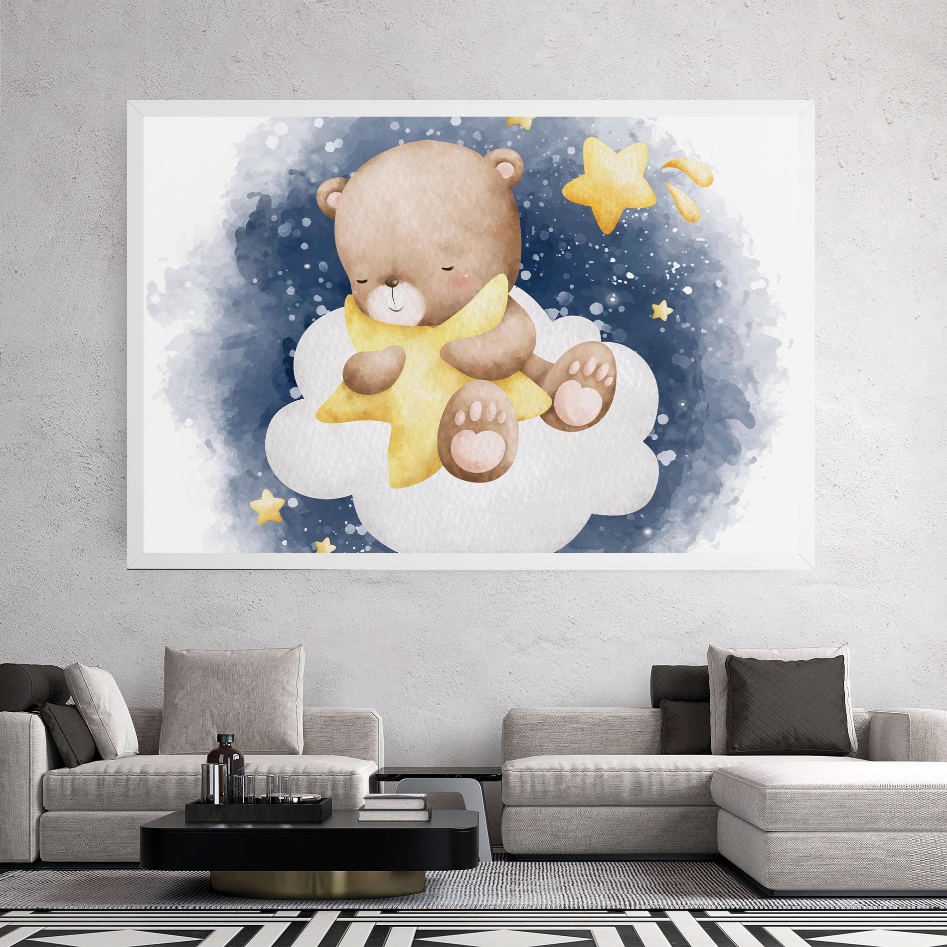 Tablou Canvas Bear Cloud Star mockup 2