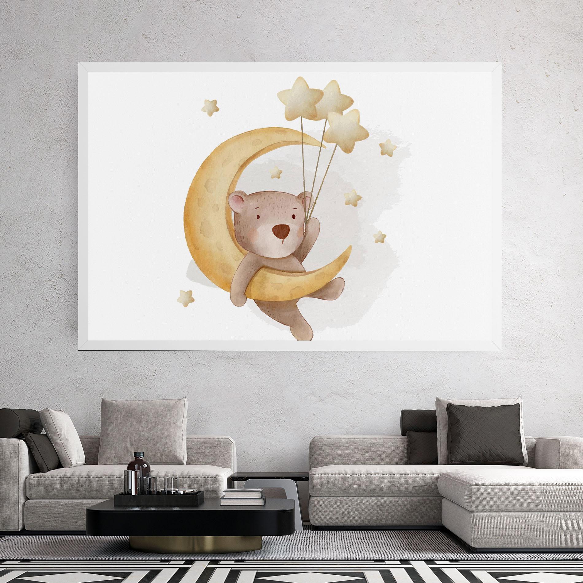 Tablou Canvas Bear Moon mockup 2
