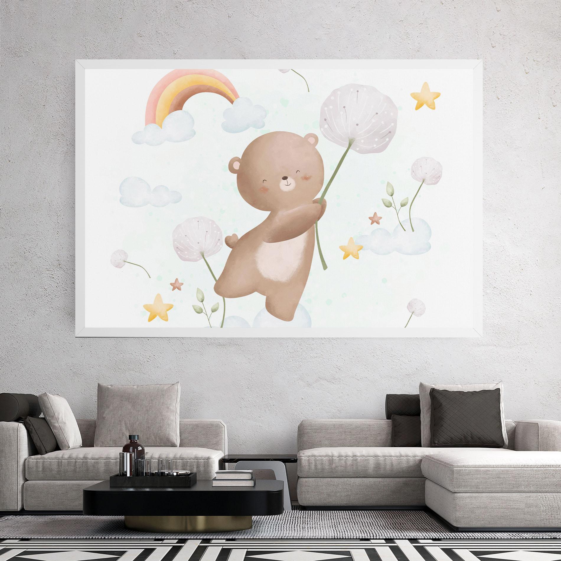 Tablou Canvas Bear Rainbow Art mockup 2
