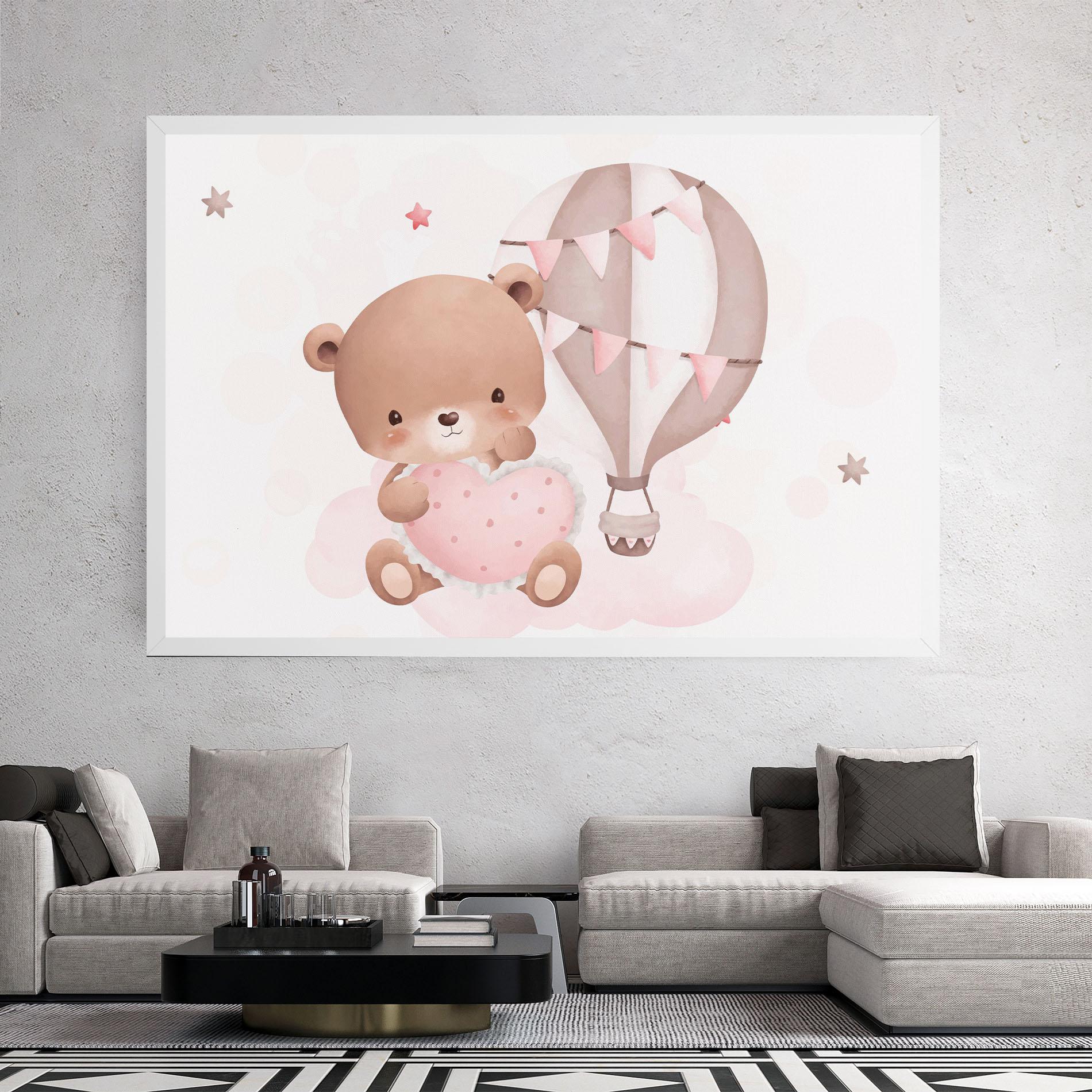 Tablou Canvas Pink Heart Bear mockup 2
