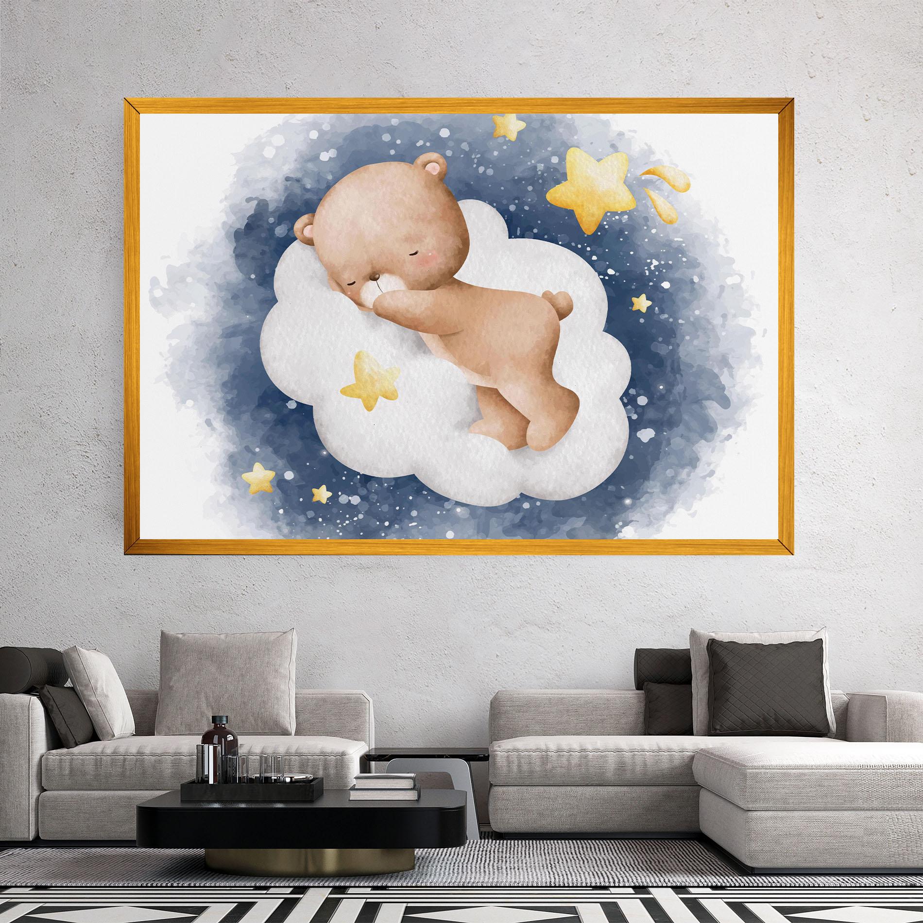 Tablou Canvas Bear Cloud Sleep mockup 2