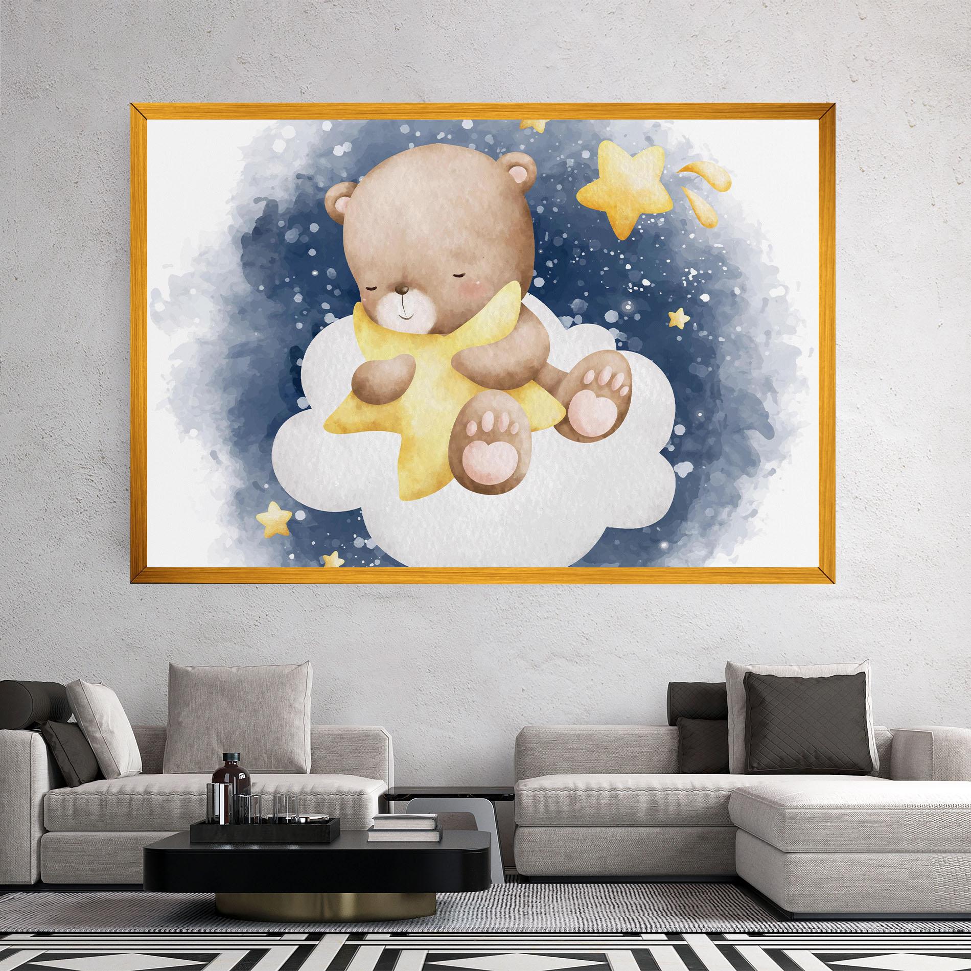 Tablou Canvas Bear Cloud Star mockup 2