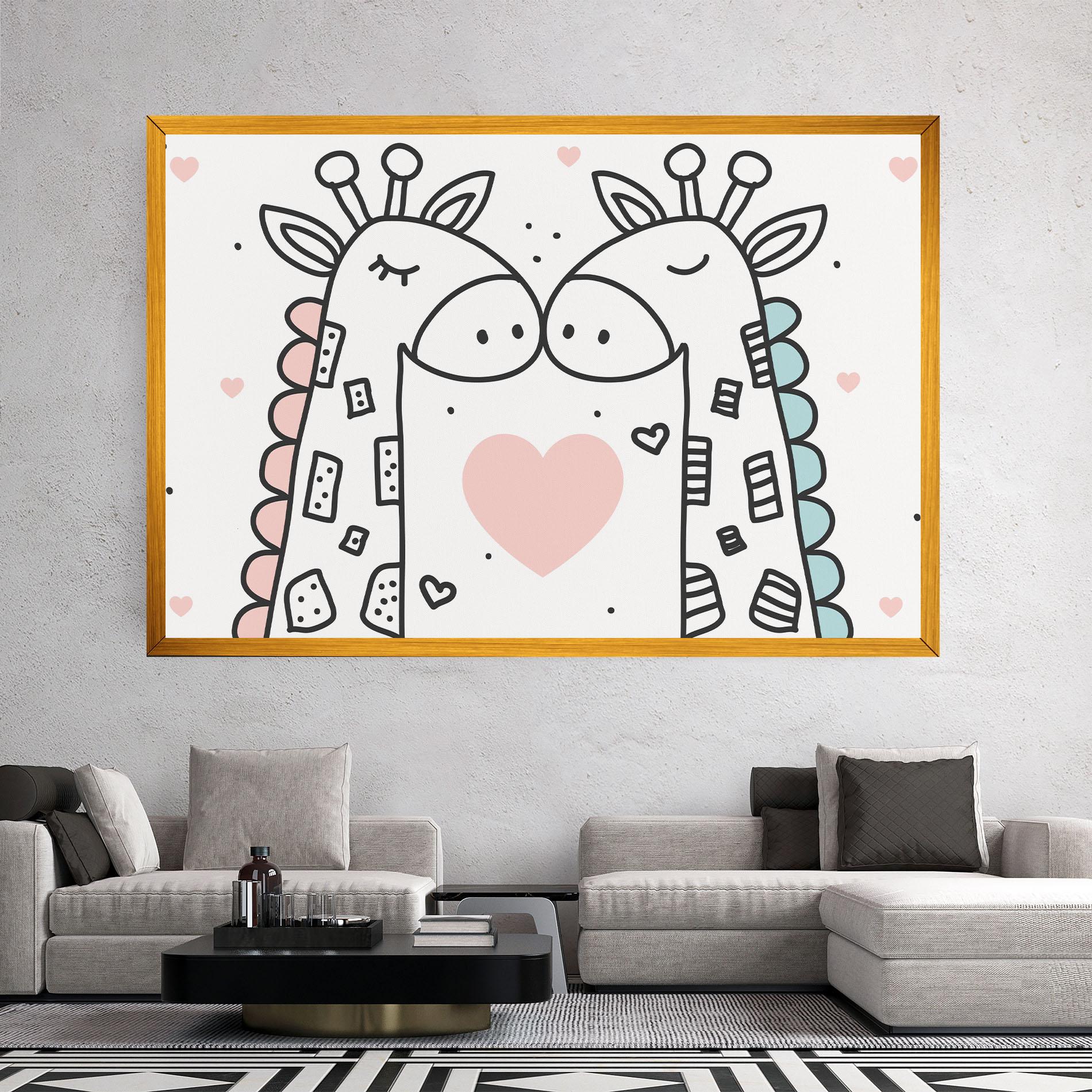 Tablou Canvas Giraffe Couple mockup 2