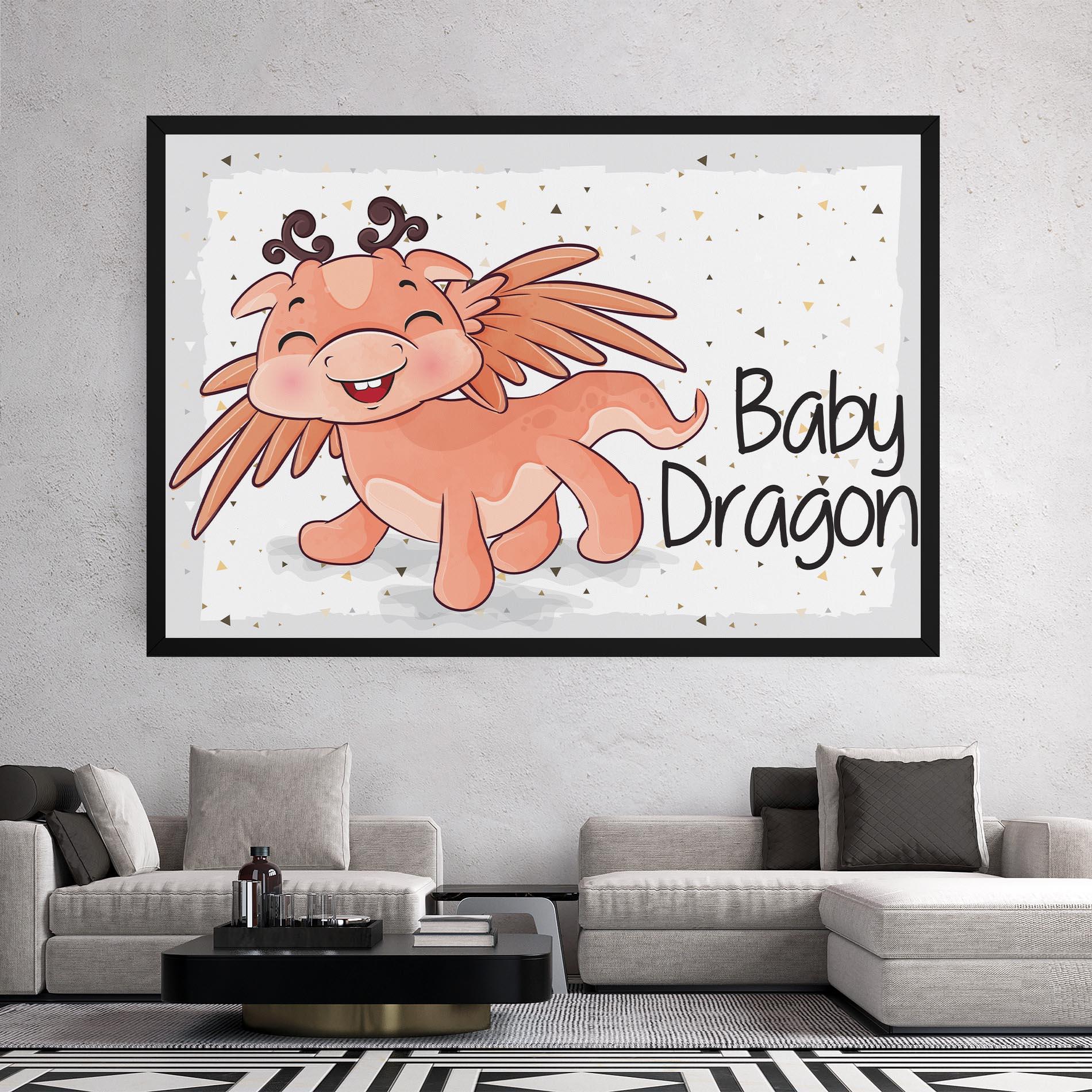 Tablou Canvas Baby Cute Dragon mockup 2