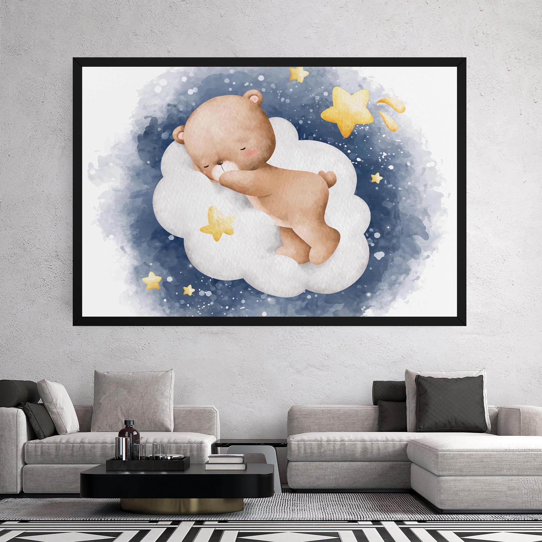 Tablou Canvas Bear Cloud Sleep mockup 2