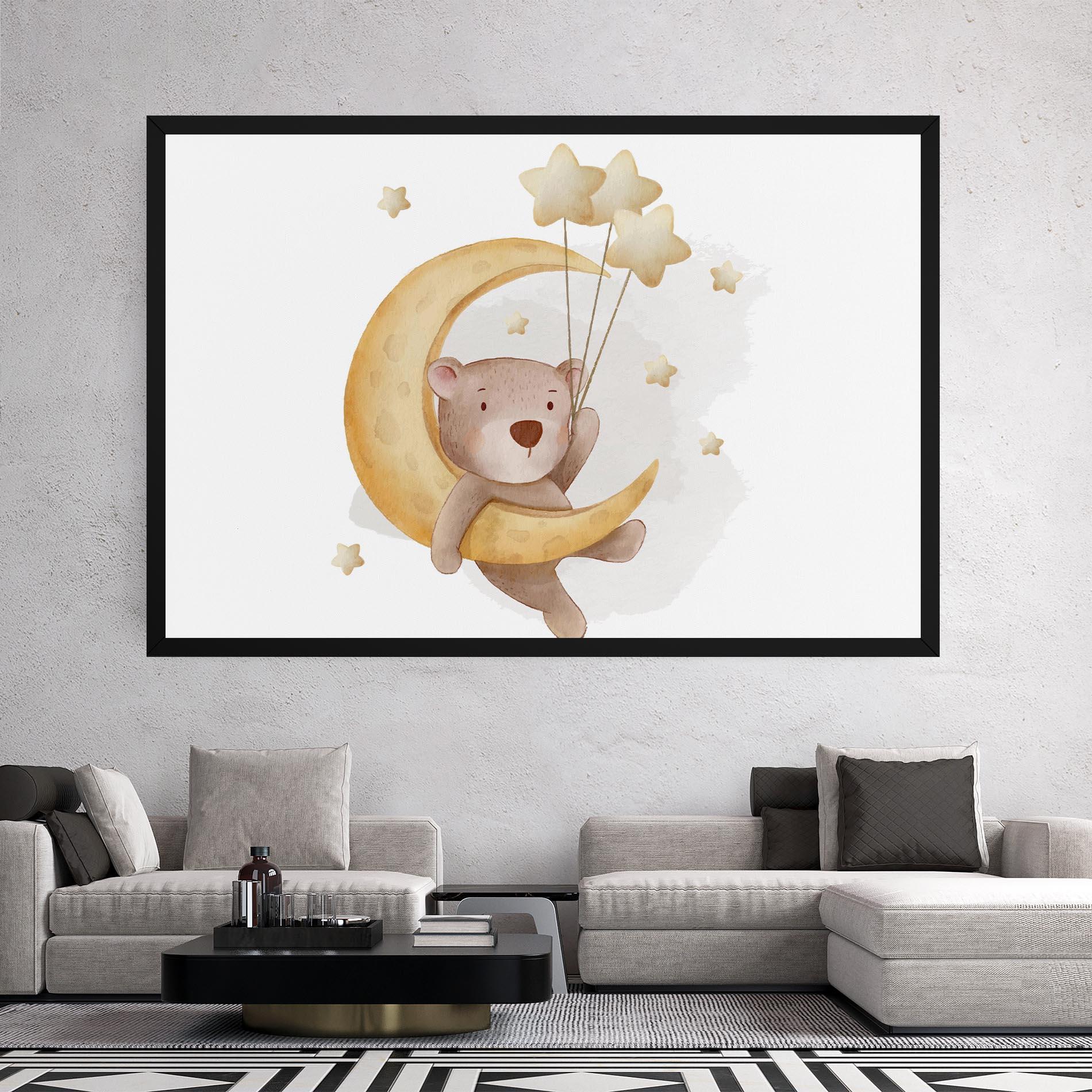 Tablou Canvas Bear Moon mockup 2