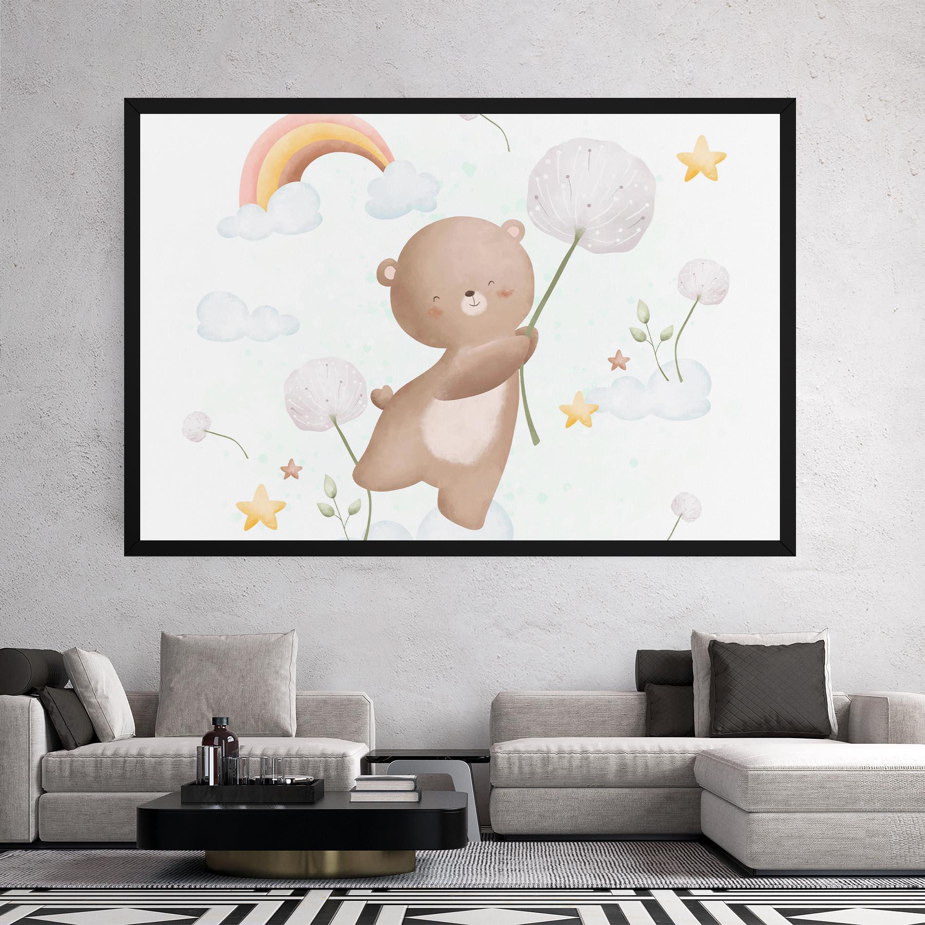 Tablou Canvas Bear Rainbow Art mockup 2