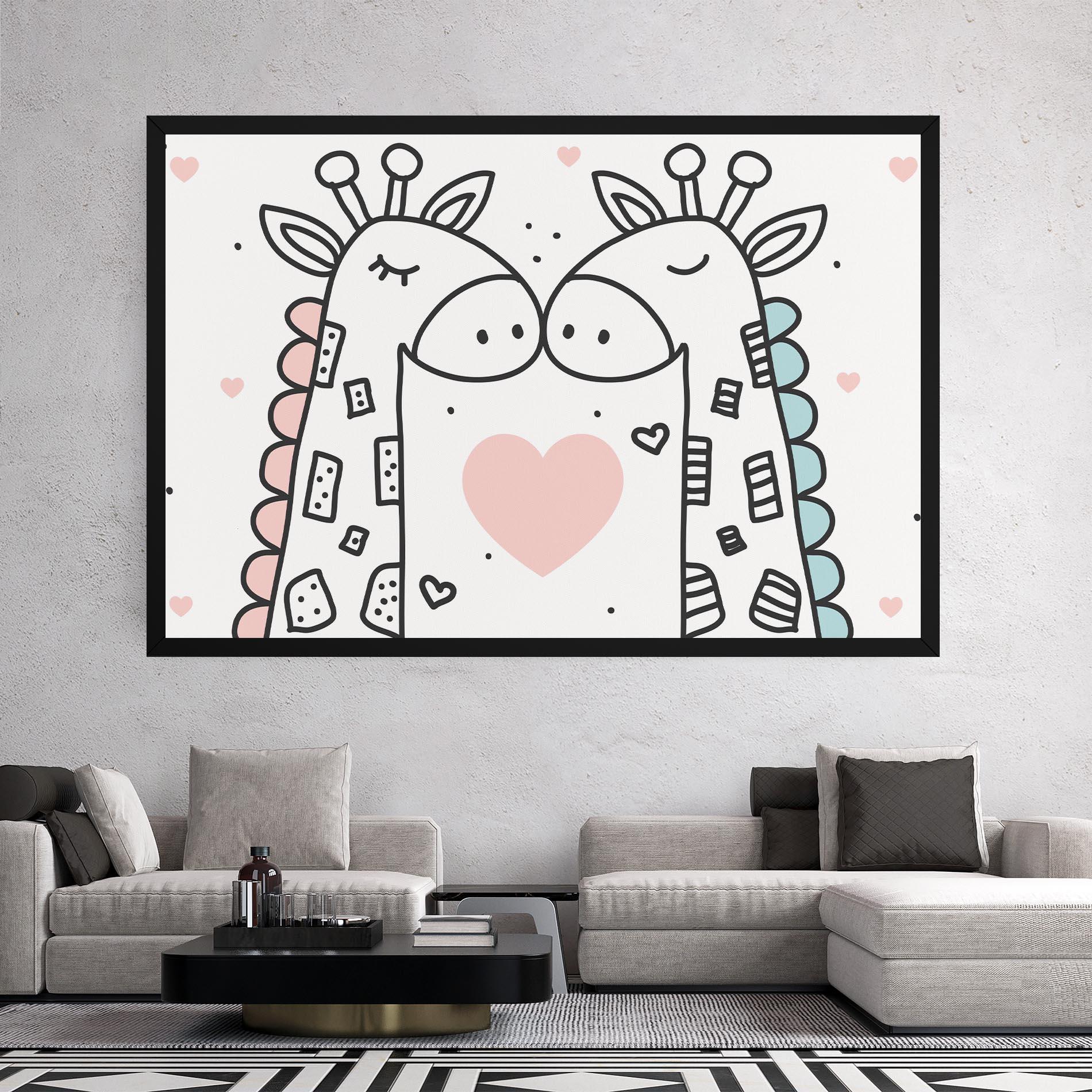 Tablou Canvas Giraffe Couple mockup 2