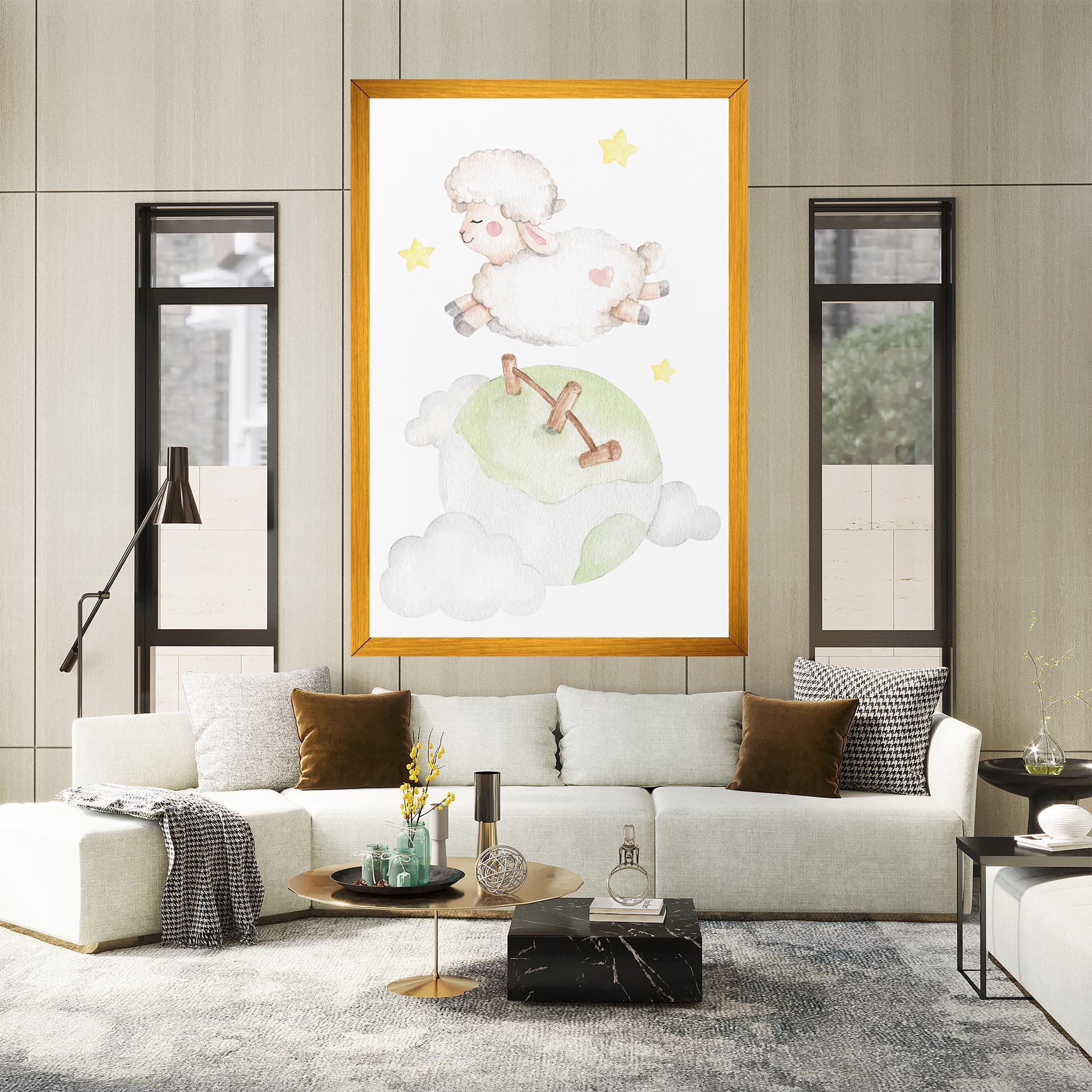 Tablou Canvas Sheep Jump mockup 2