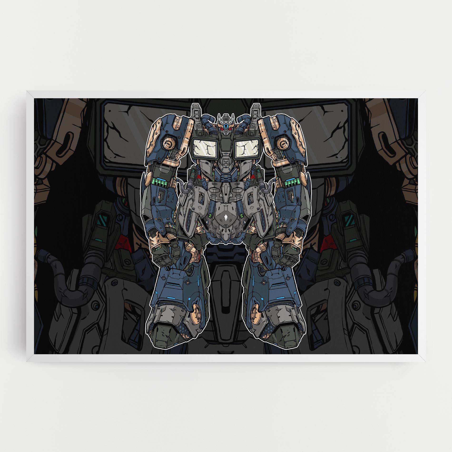 Tablou Canvas Blue Green Robot mockup 0