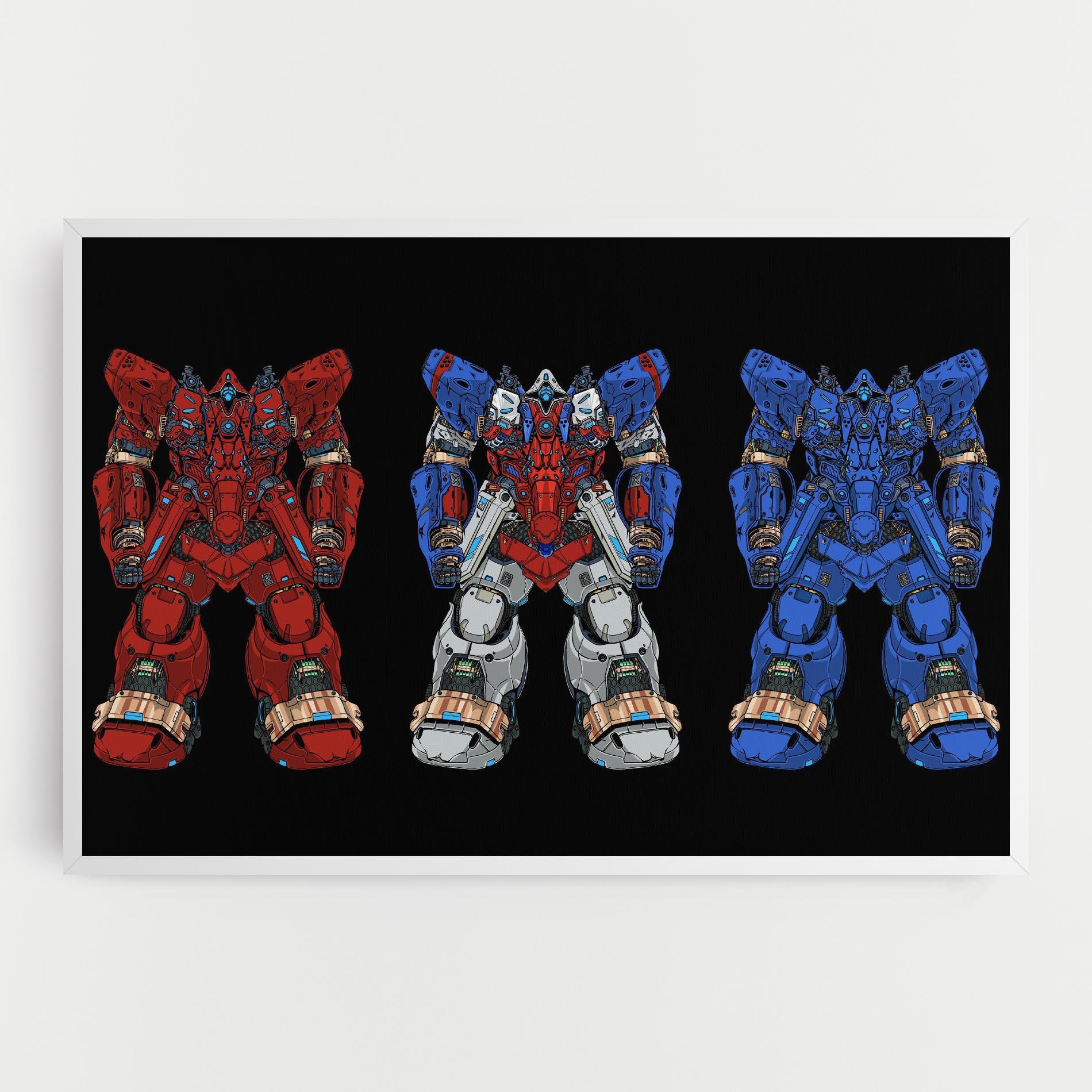 Tablou Canvas Blue Red Robots mockup 0