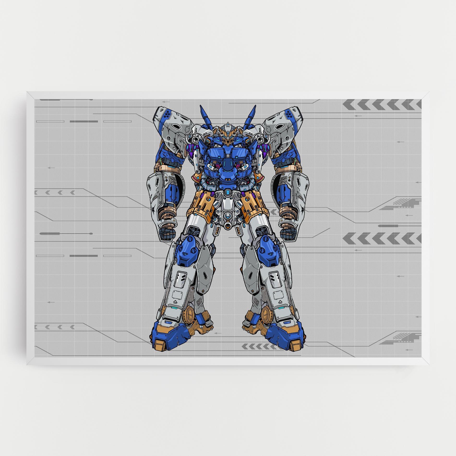 Tablou Canvas Blue Yellow Robot mockup 0