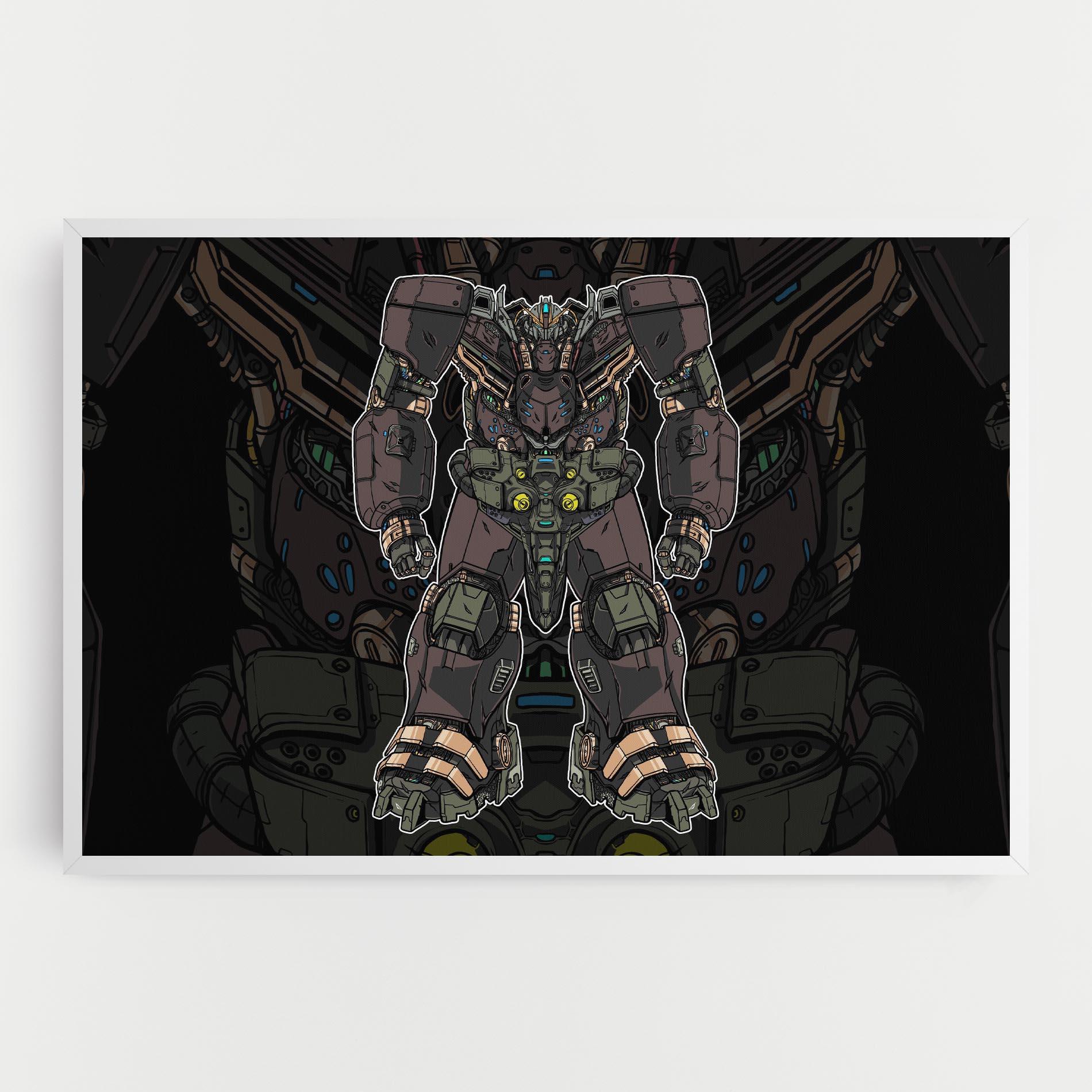 Tablou Canvas Brown Grey Robot mockup 0