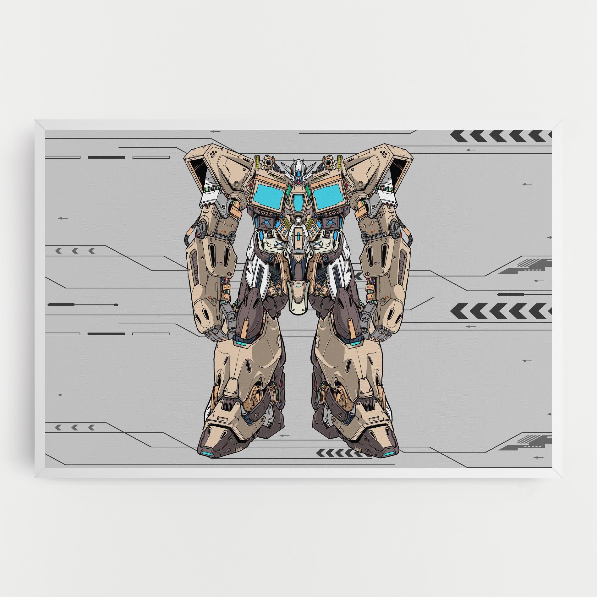 Tablou Canvas Cream Blue Robot mockup 0
