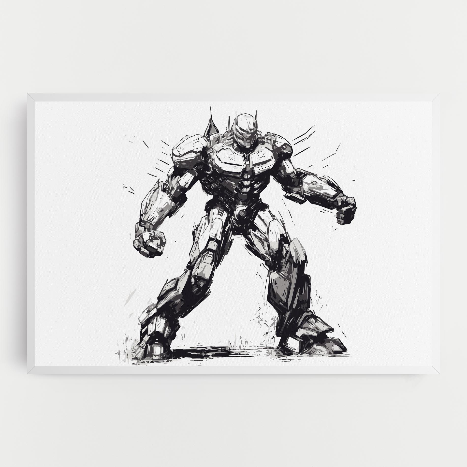 Tablou Canvas Grey White Robot mockup 0