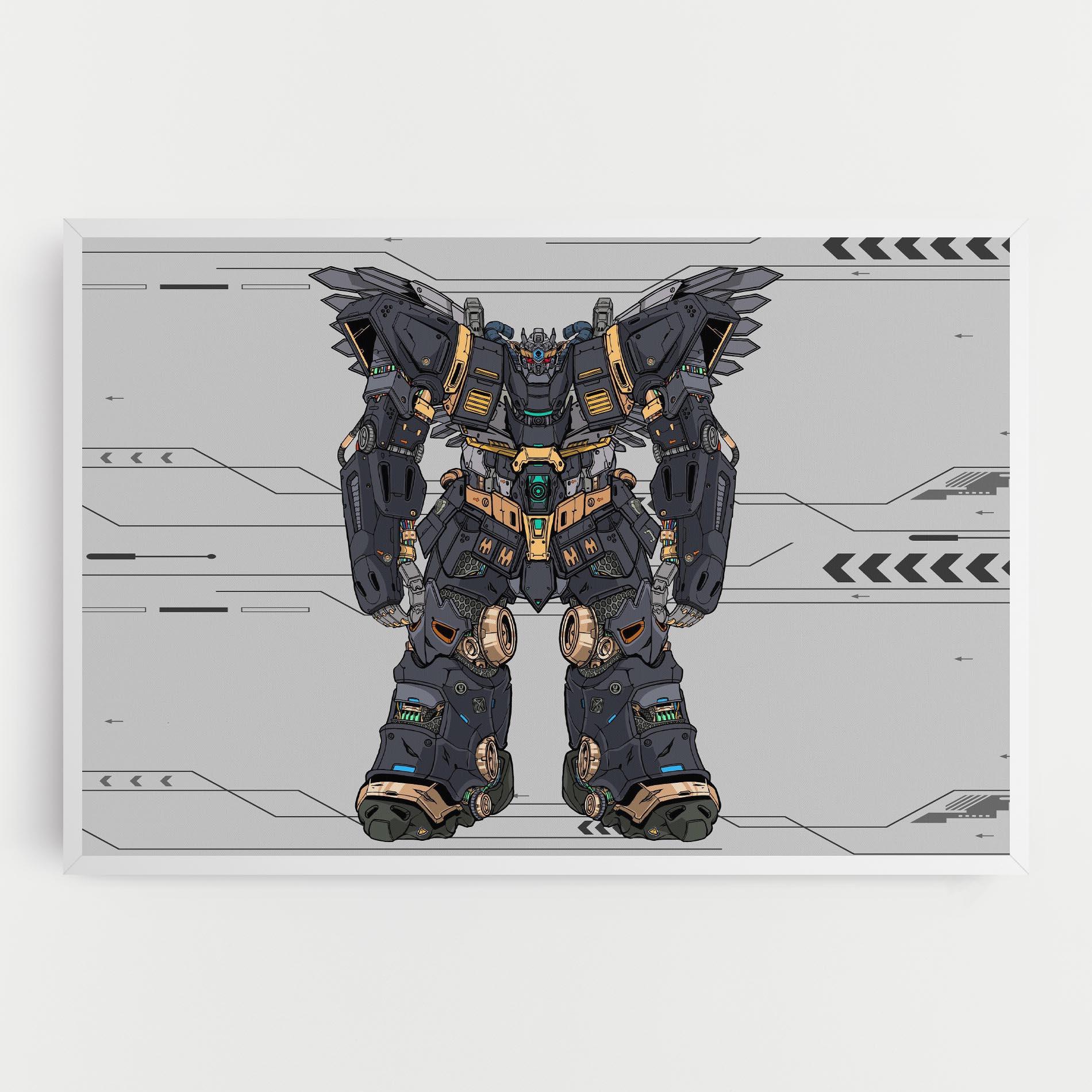 Tablou Canvas Grey Yelloy Robot mockup 0
