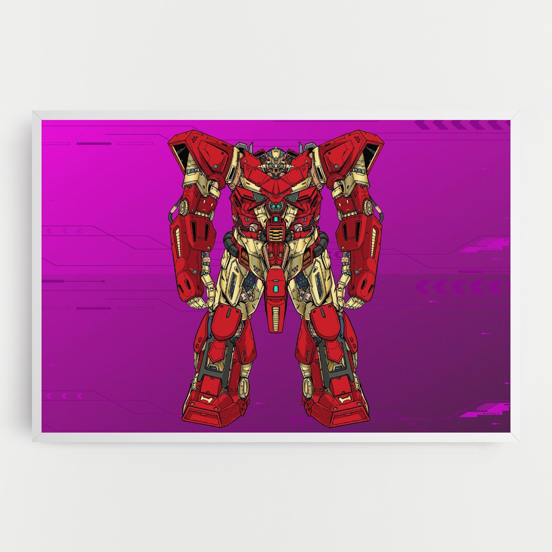 Tablou Canvas Red Cream Robot mockup 0