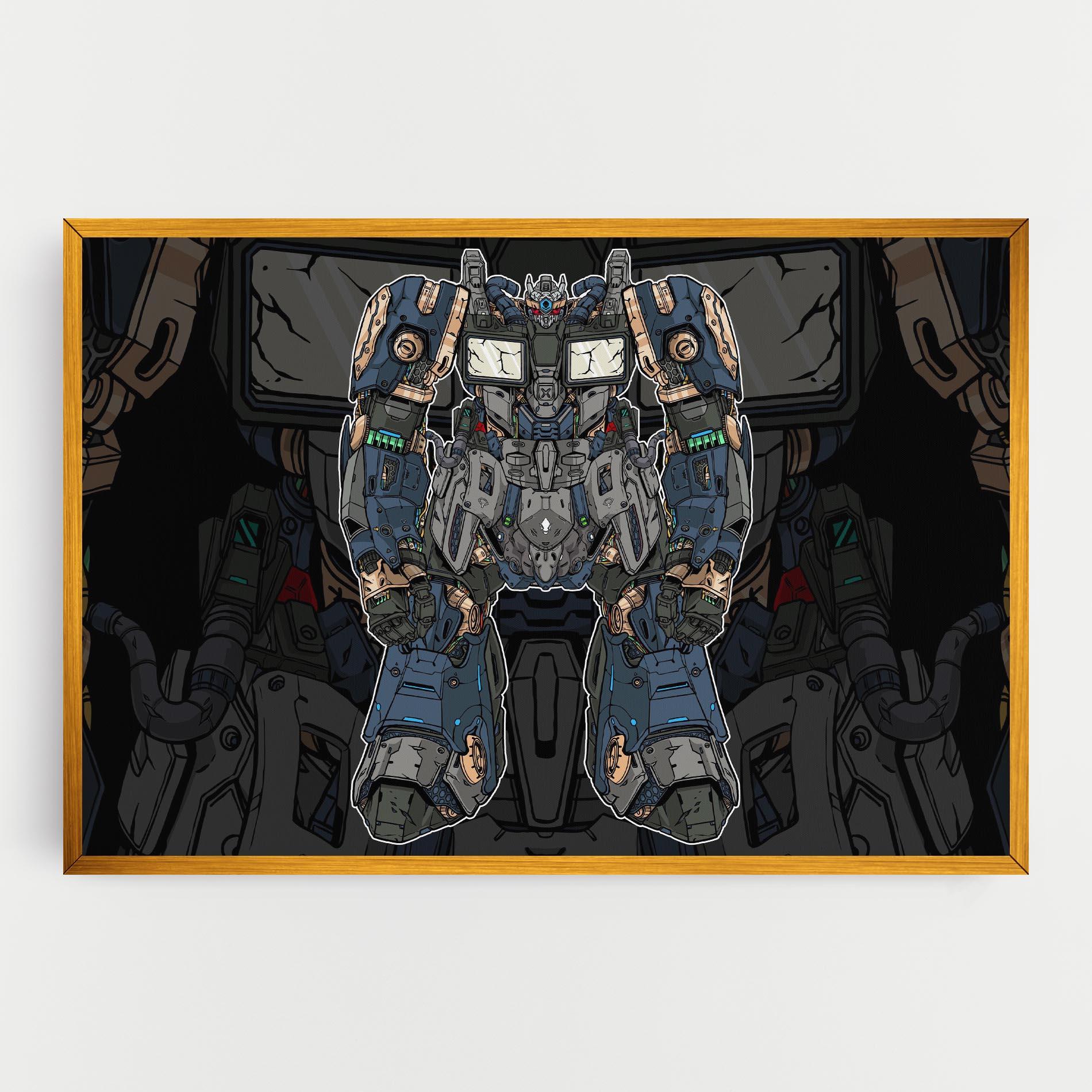 Tablou Canvas Blue Green Robot mockup 0