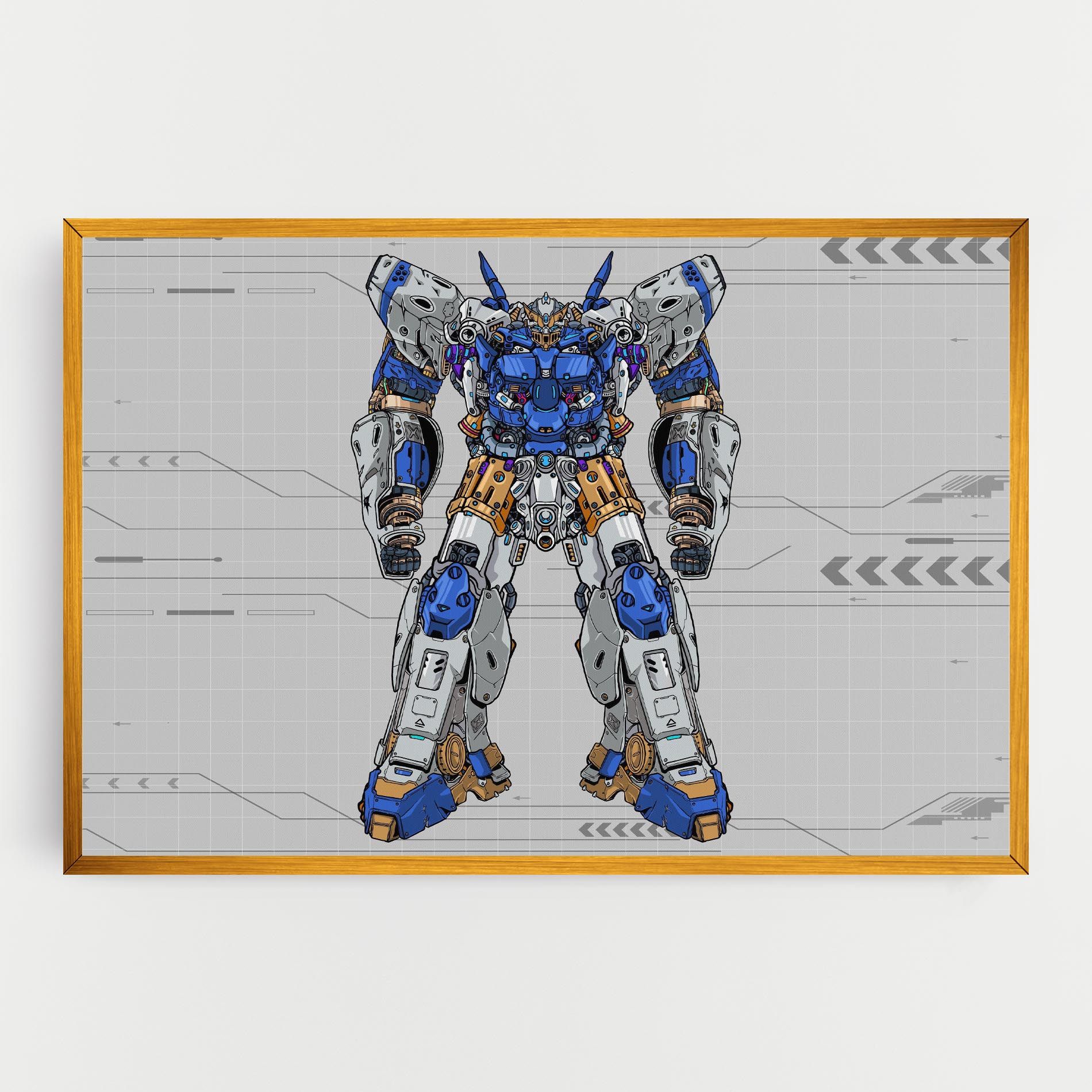 Blue Yellow Robot mockup 0