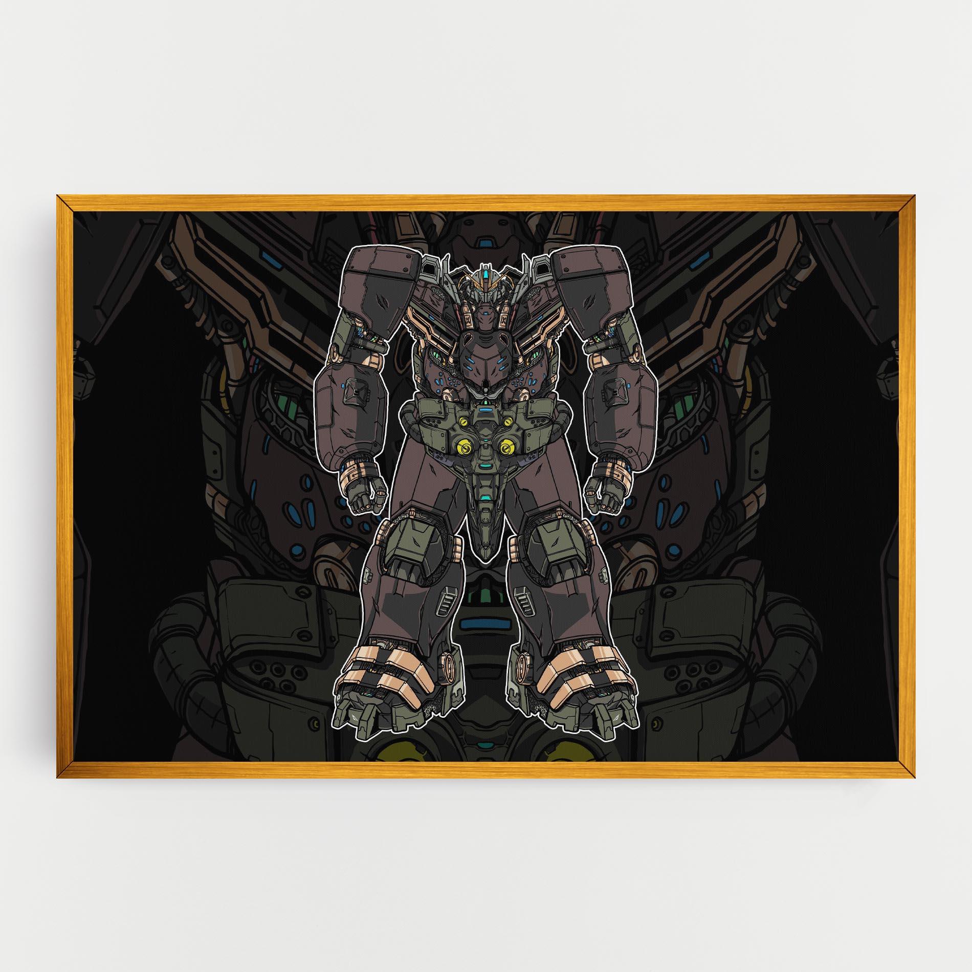 Tablou Canvas Brown Grey Robot mockup 0