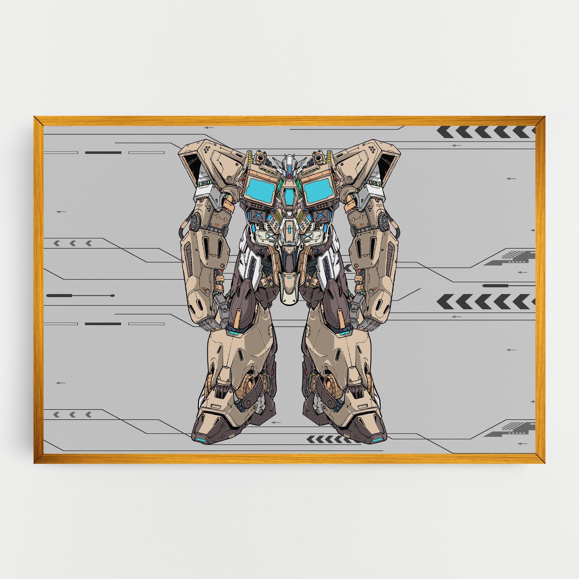 Tablou Canvas Cream Blue Robot mockup 0